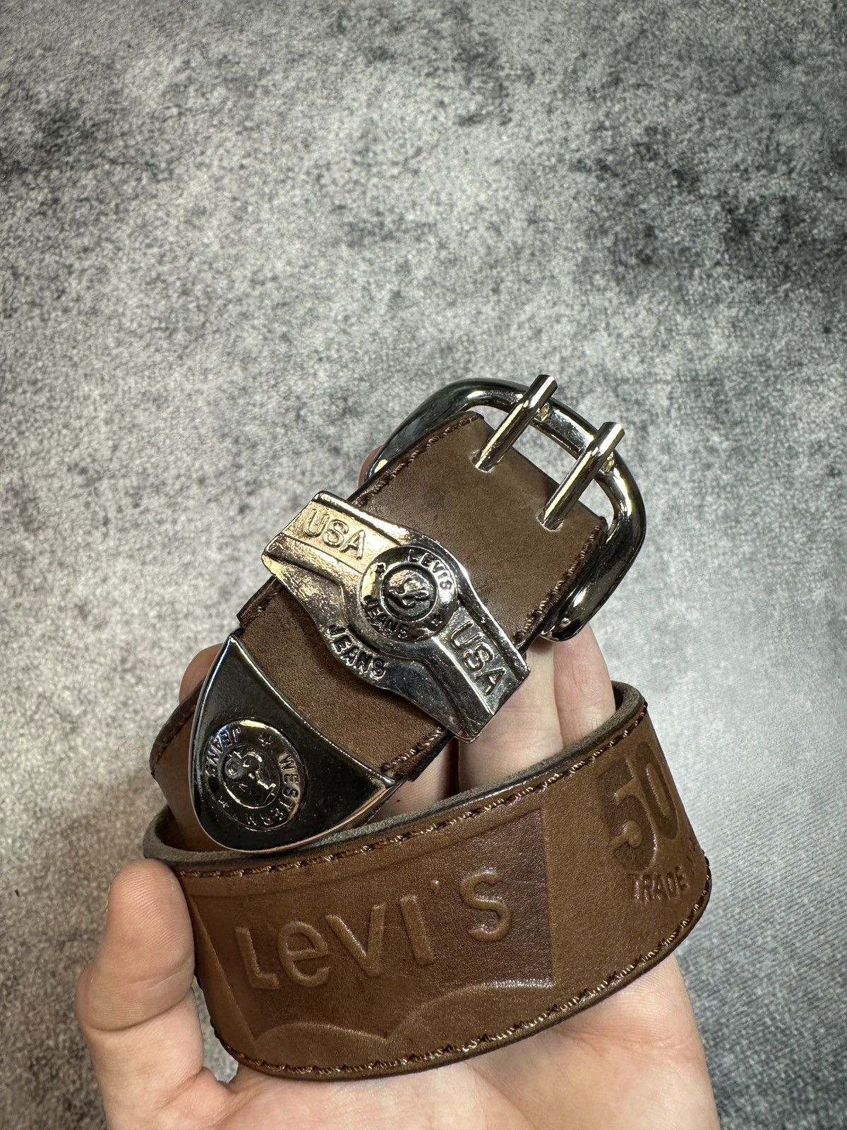 Levi's Y2K Vintage Levi’s Logo Belts Streetwear Casual Leather USA Size ONE SIZE - 2 Thumbnail