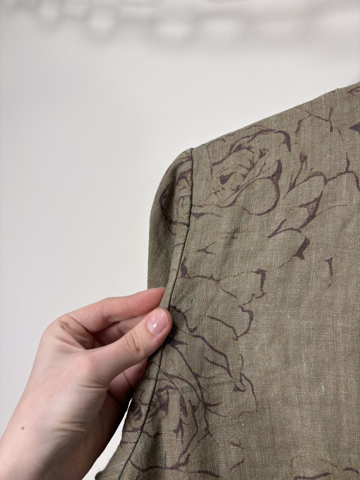 120% Lino 120% Lino Women’s Abstract Floral Brown Linen Blazer Jacket Size S / US 4 / IT 40 - 24 Thumbnail