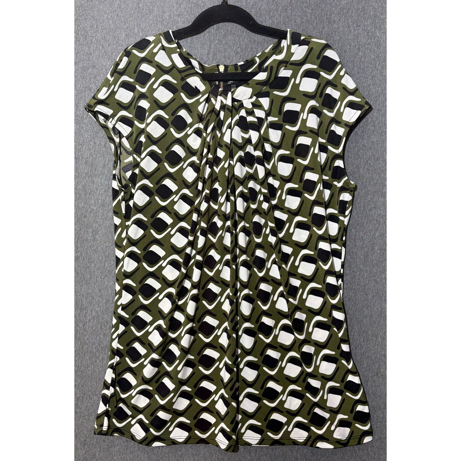 Worthington Worthington | Green Black Abstract Print Blouse | Small Size S / US 4 / IT 40 - 1 Thumbnail