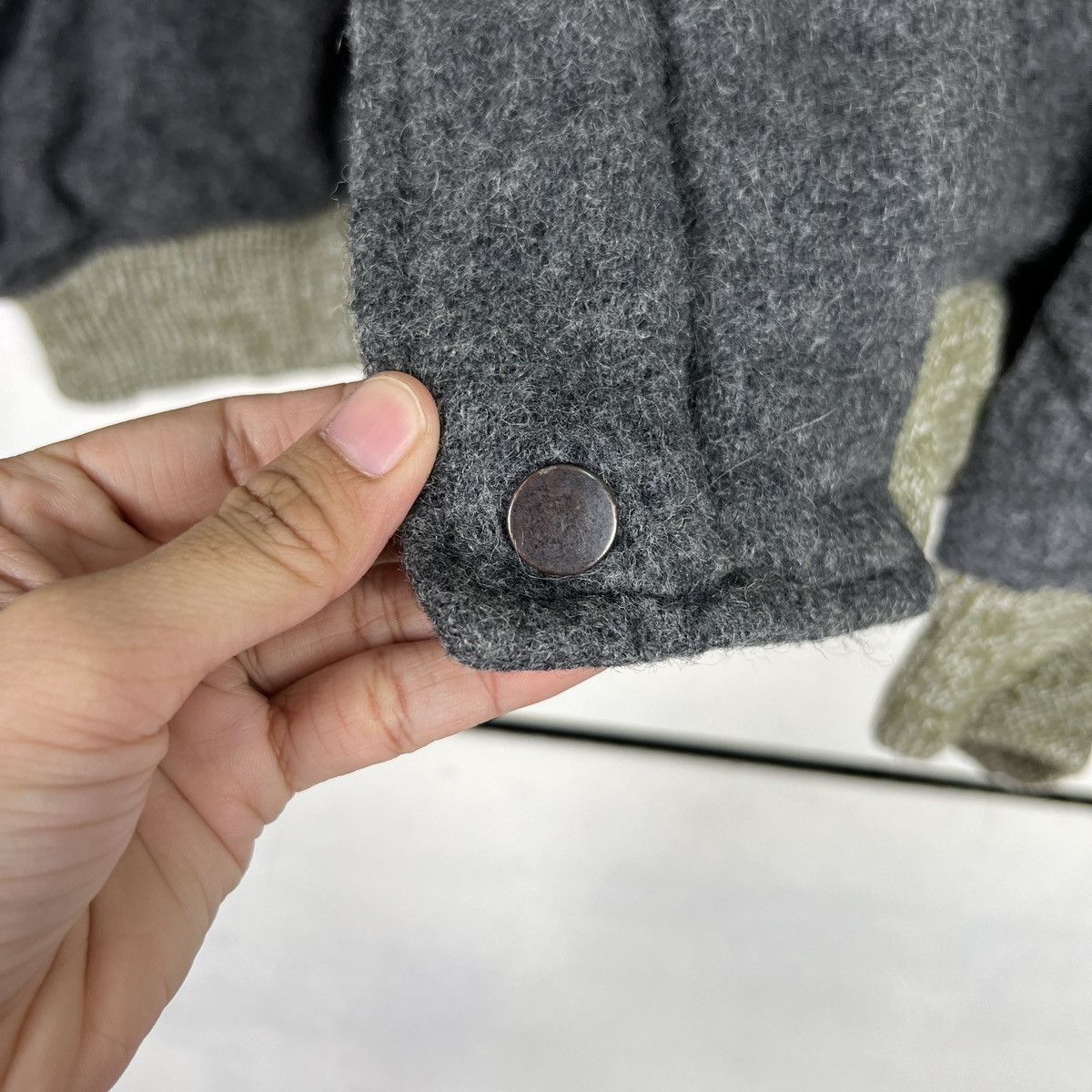 Japanese Brand 🔥 R & L INSPIRE BY ISSEY MIYAKE WOOL BOMBER JACKET Size US L / EU 52-54 / 3 - 14 Thumbnail