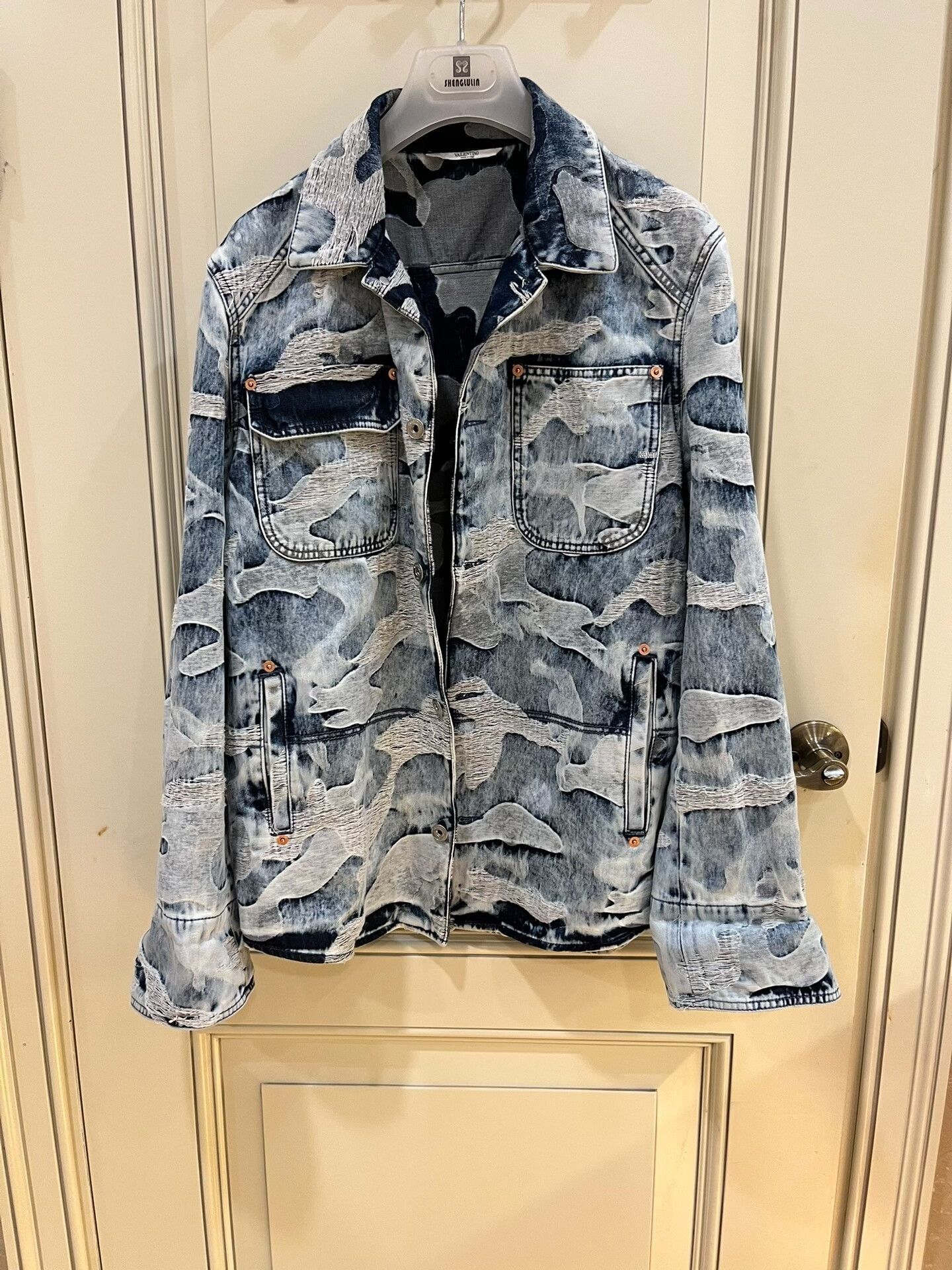 Valentino Valentino Blue Camouflage Denim Set Size US S / EU 44-46 / 1 - 2 Thumbnail