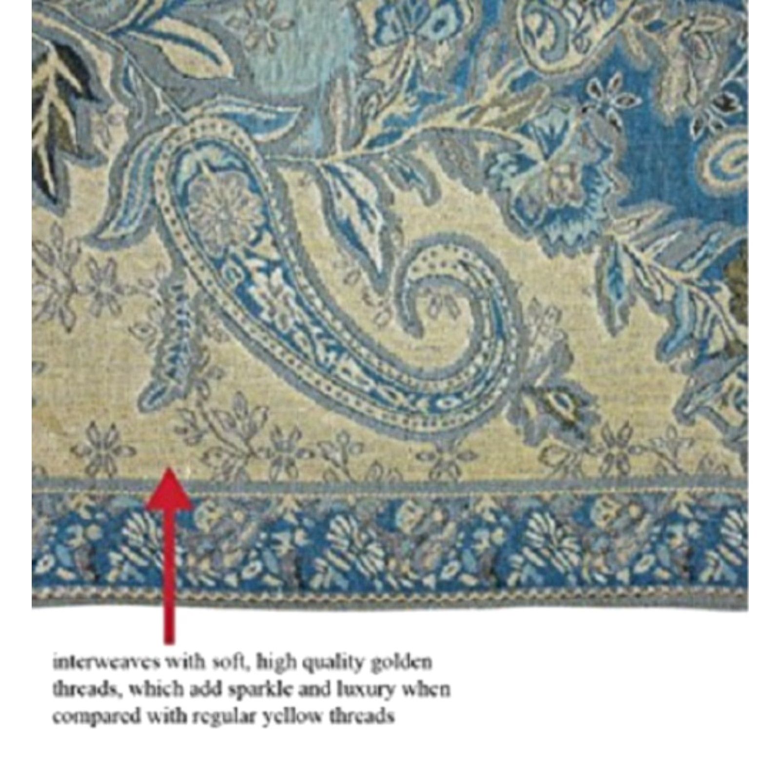 Vintage Rayon Metallic Paisley Flower Garden Two-Sided Reversible Scarf Purple Size ONE SIZE - 5 Thumbnail