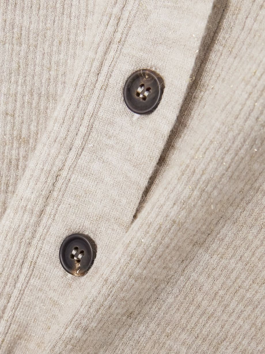 Brunello Cucinelli o1y0725 Cardigan in Beige Size S / US 4 / IT 40 - 4 Thumbnail