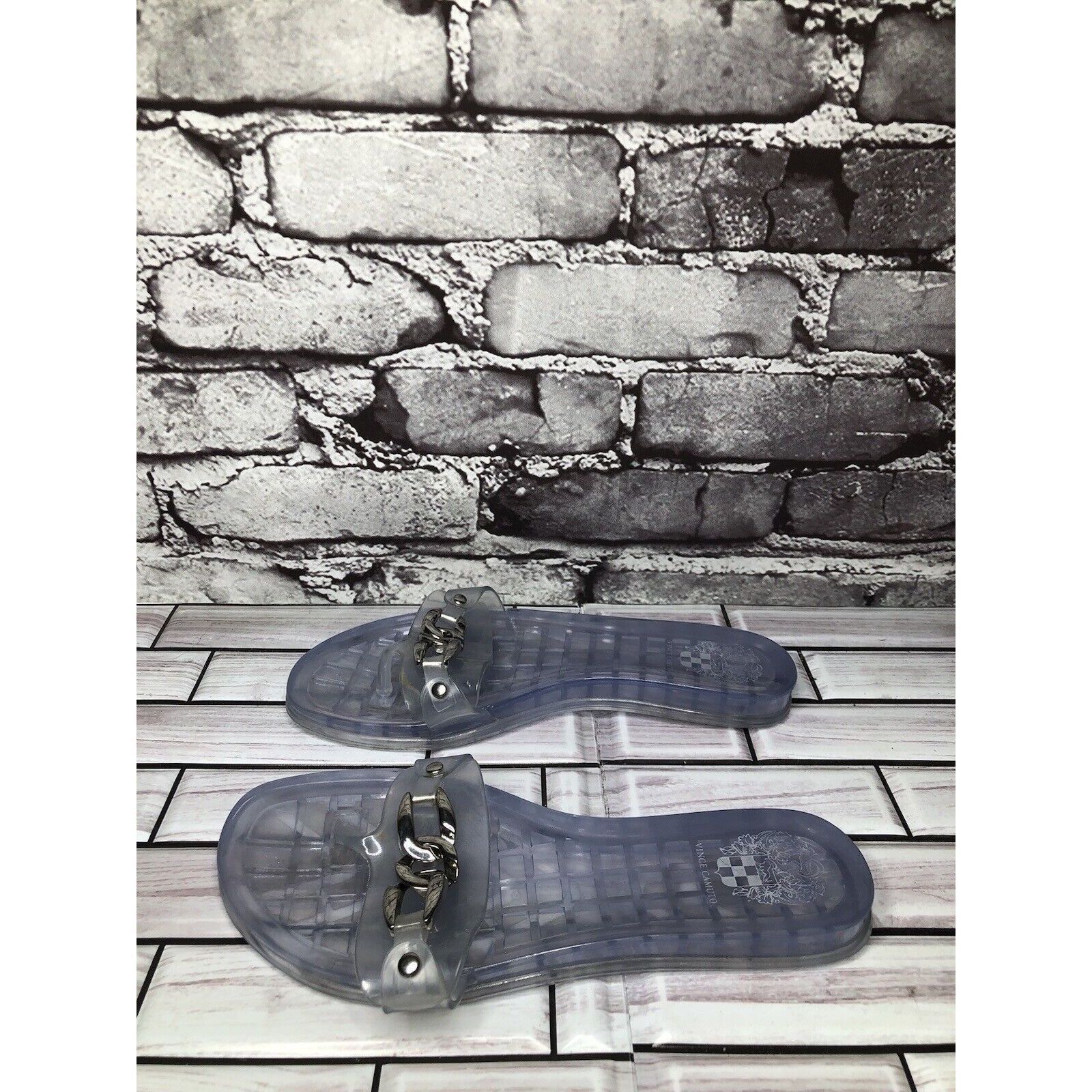 Vince Camuto Vince Camuto Clear Rubber Chain Casual Thong Slides Sandals Size US 6 / IT 36 - 9 Thumbnail
