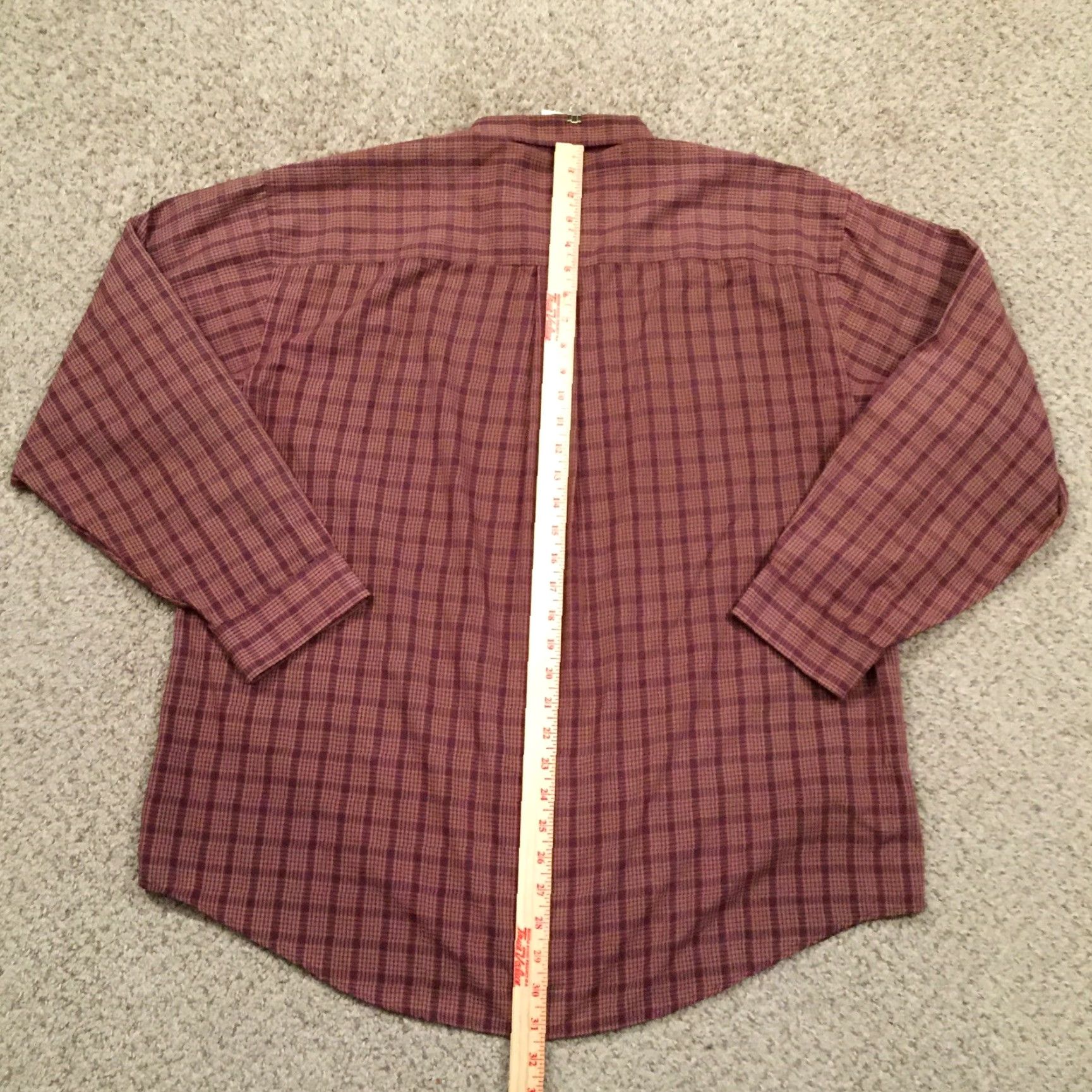 Van Heusen Van Heusen Shirt Mens Large Red Beige Plaid Long Sleeve Button Up Size US L / EU 52-54 / 3 - 6 Thumbnail