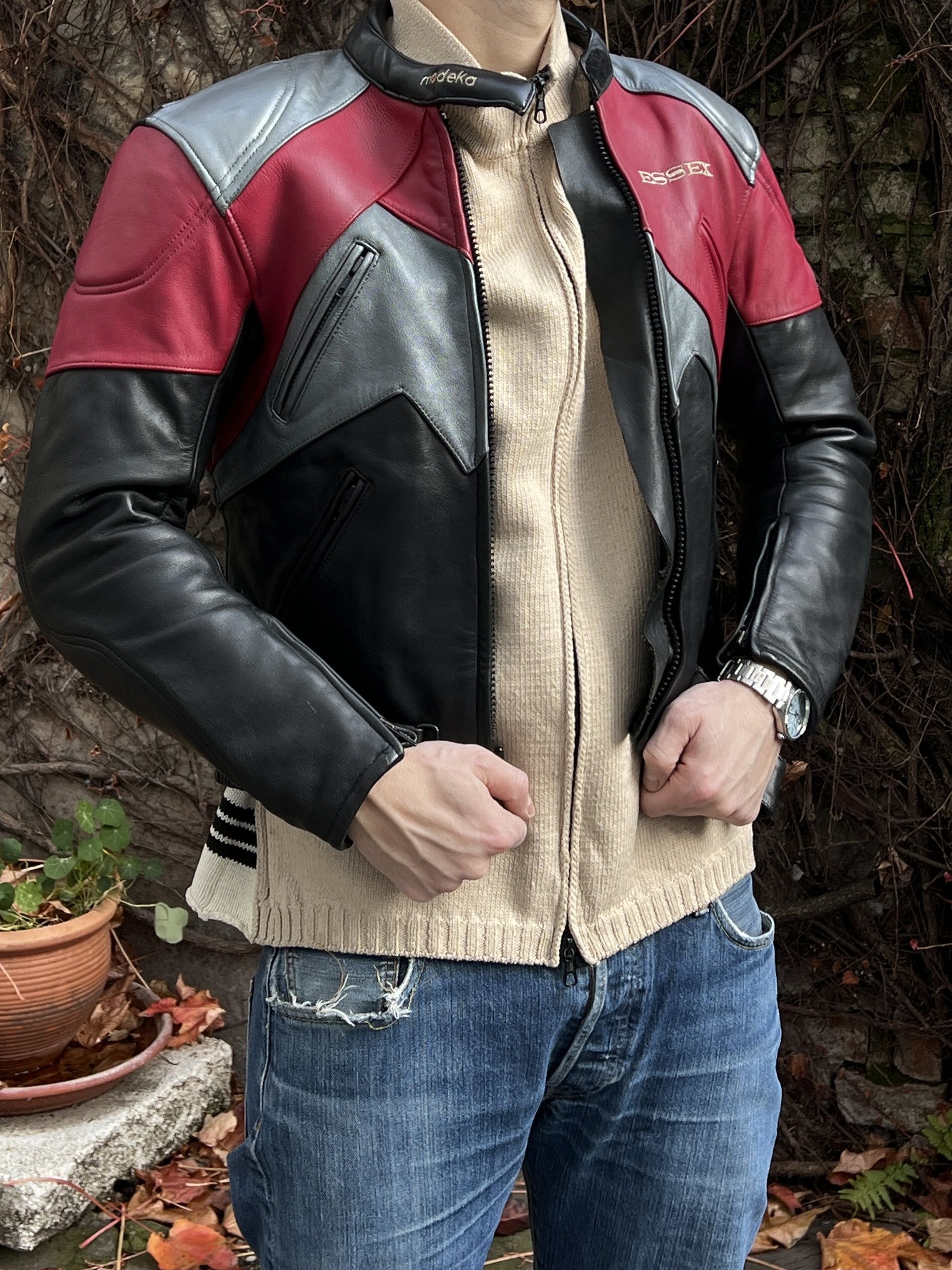 Le Grande Bleu (L.G.B.) Yohji Yamamoto Rick Owens Style Nascar Racing Leather Jacket Size US XS / EU 42 / 0 - 18 Thumbnail
