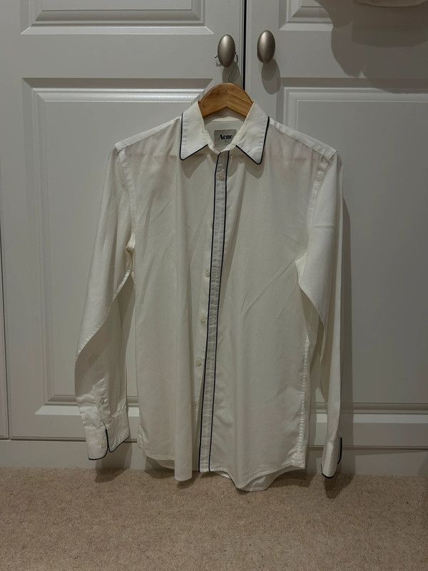 Acne Studios White shirt with black piping Size US S / EU 44-46 / 1 - 1 Thumbnail