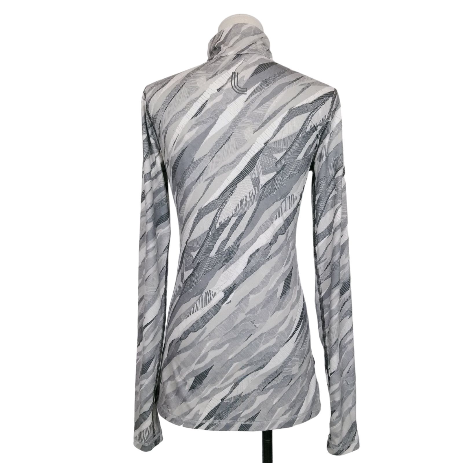 Other Lole Gray Print Quarter Zip Long Sleeve Shirt Sz Extra Small Size XS / US 0-2 / IT 36-38 - 4 Thumbnail
