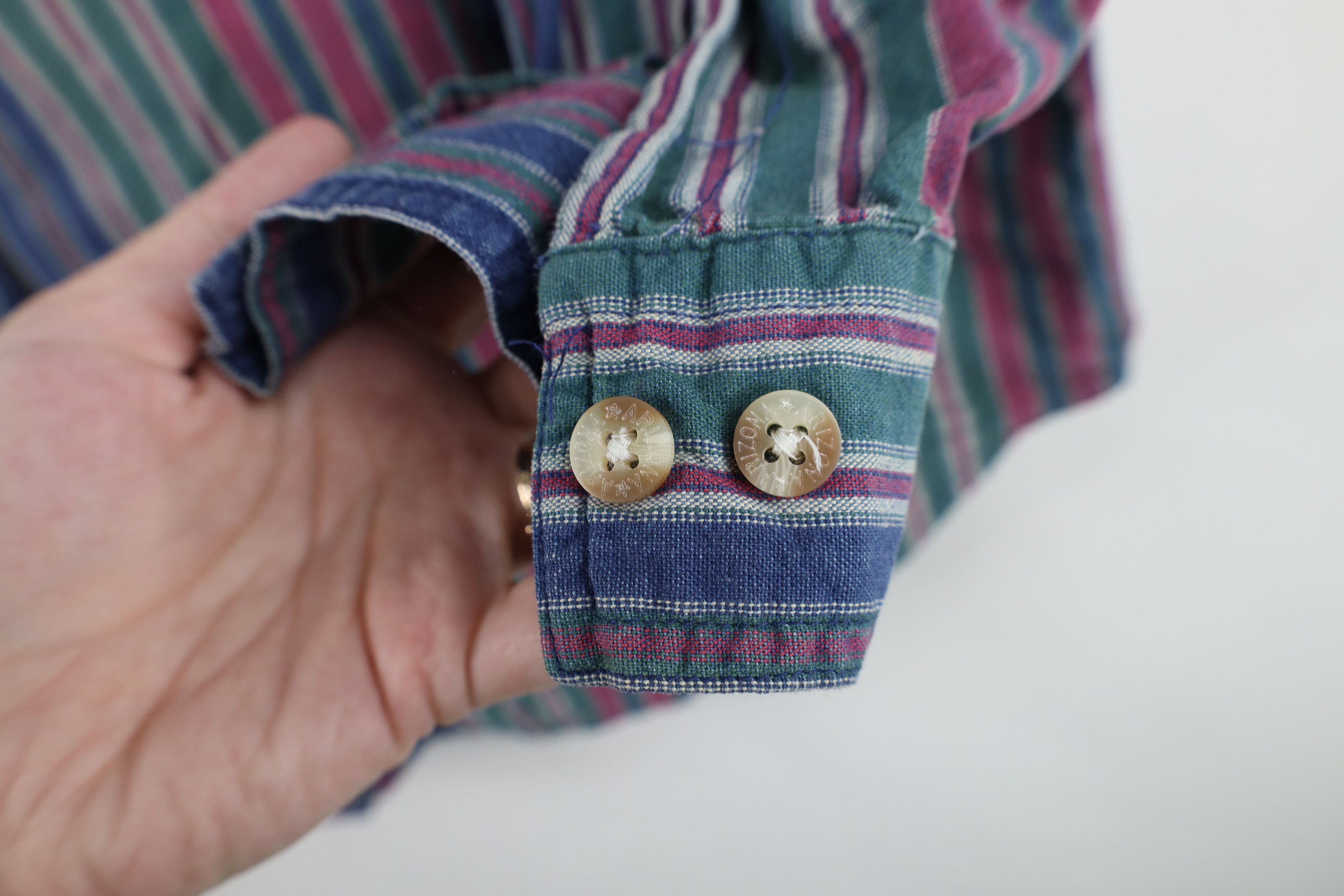 Vintage Vintage 90s Streetwear Striped Collared Button Shirt Size L / US 10 / IT 46 - 8 Thumbnail