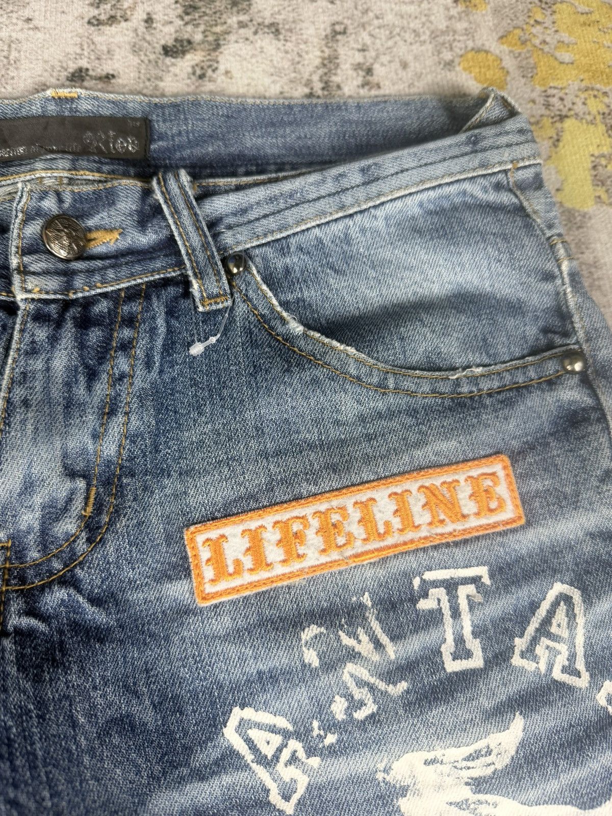 Tornado Mart 90s Flared Riot Poem Distressed Patches Pants Size US 31 - 5 Thumbnail