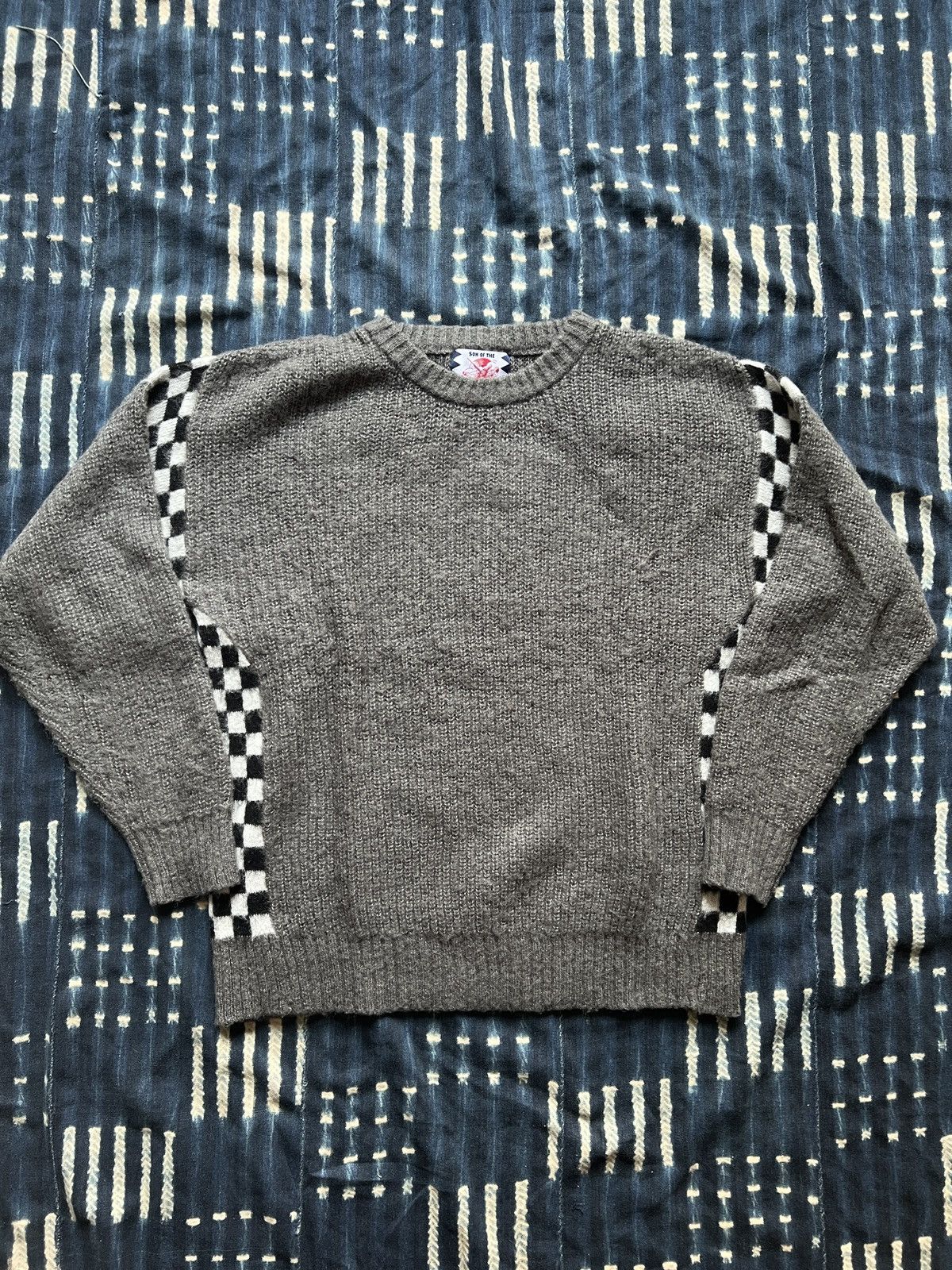 Japanese Brand Son of the Cheese Checkerboard Knitted Sweater Size US S / EU 44-46 / 1 - 1 Thumbnail