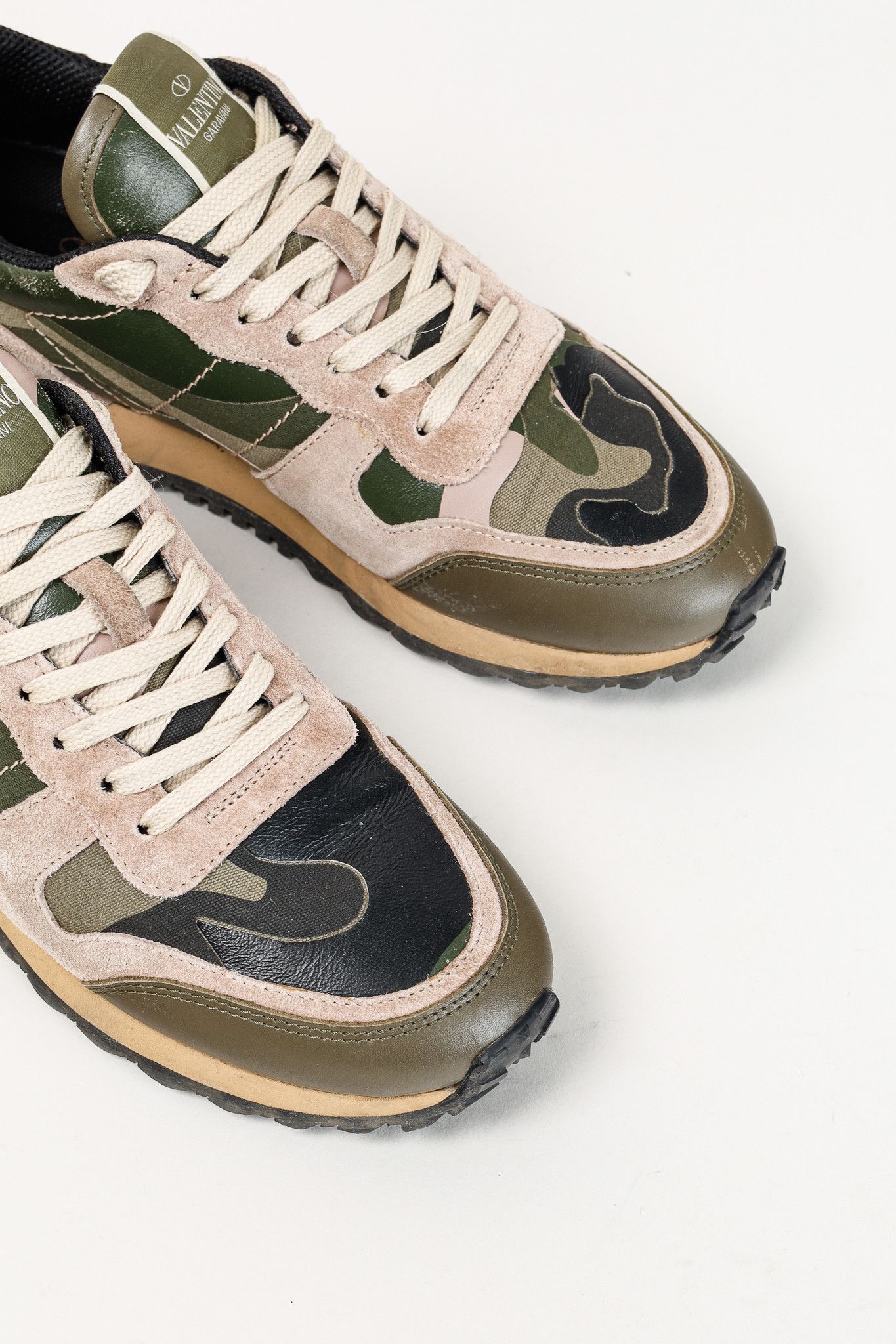 Valentino Valentino Garavani Rockrunner Green Camo Lace-Up Sneakers Size US 7.5 / IT 37.5 - 8 Thumbnail