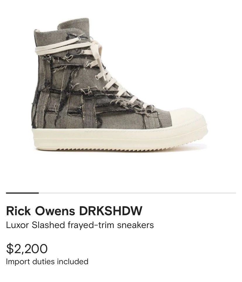 Drkshdw Shredded Ramones in Gray, Men's (Size 11)