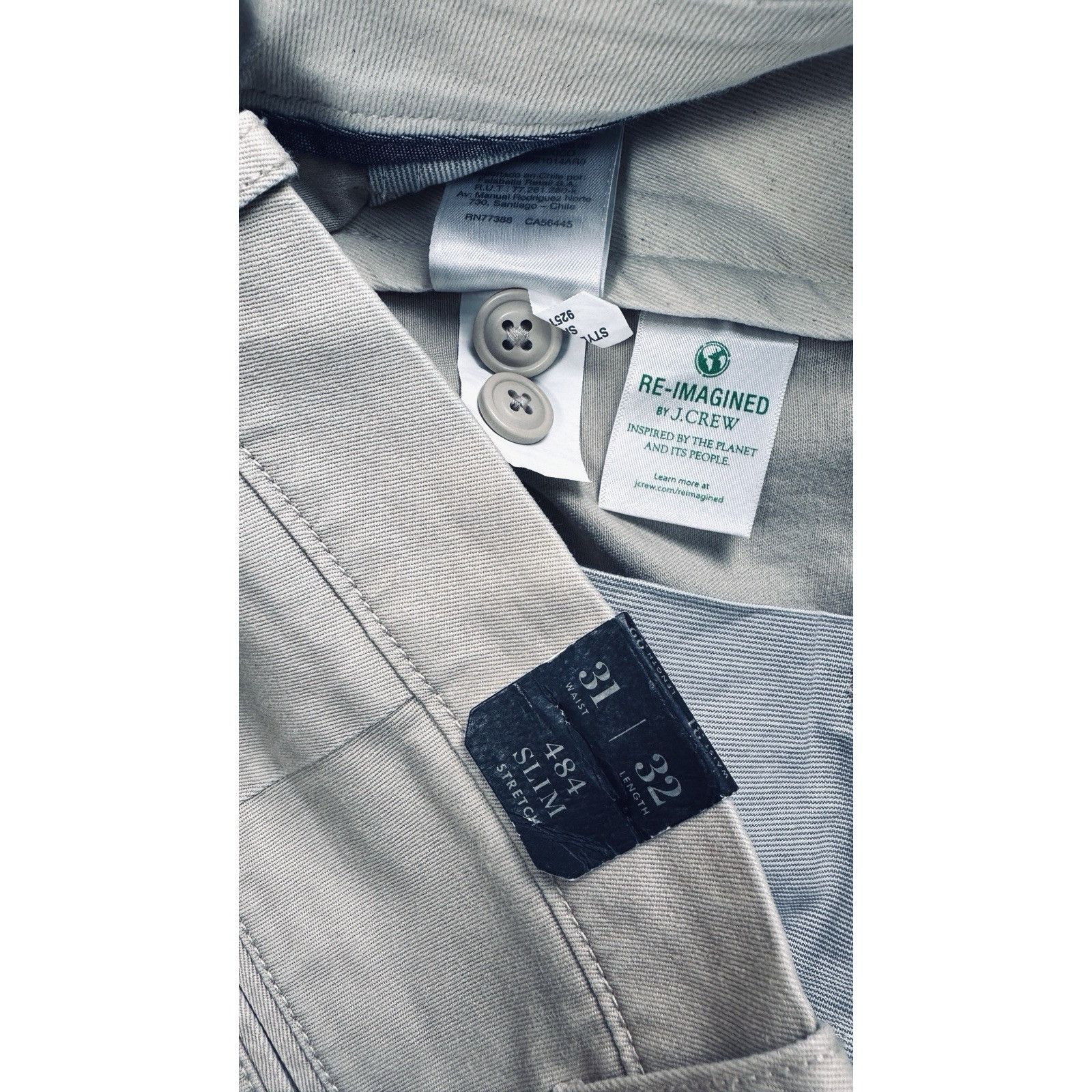 J.Crew J.Crew Mens 484 Slim-fit Stretch Chino Weathered Pant 31/32 Size US 31 - 14 Thumbnail
