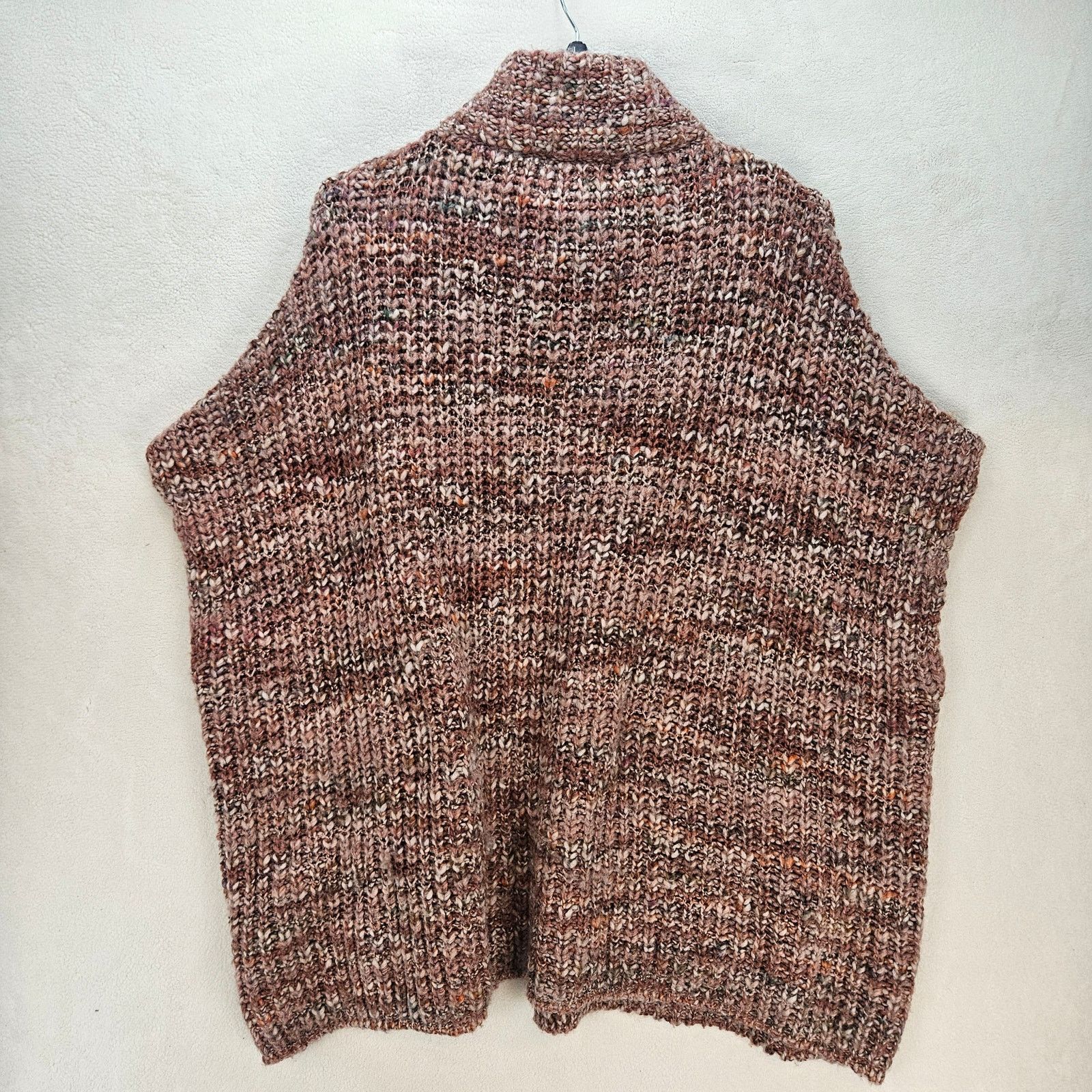 Other ELSAMANDA ITALY 25% WOOL KNIT CAPE BROWN MARLED ONE SIZE Size ONE SIZE - 7 Thumbnail