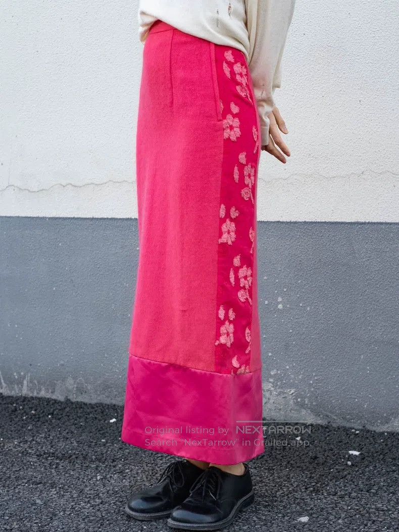Comme des Garcons Comme Des Garcons size M Pink Mixed Material Long Skirt Size 23" - 1 Thumbnail
