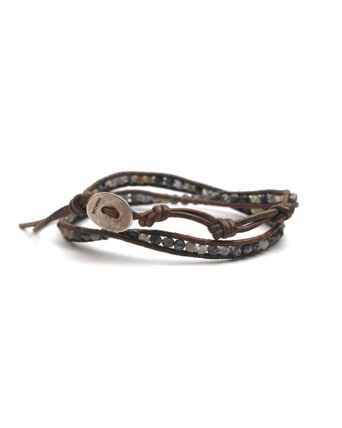 If Six Was Nine CHAN LUU SARDONYX CRYSTAL MIX SILVER BUTTON WRAP BRACELET Size ONE SIZE - 3 Thumbnail
