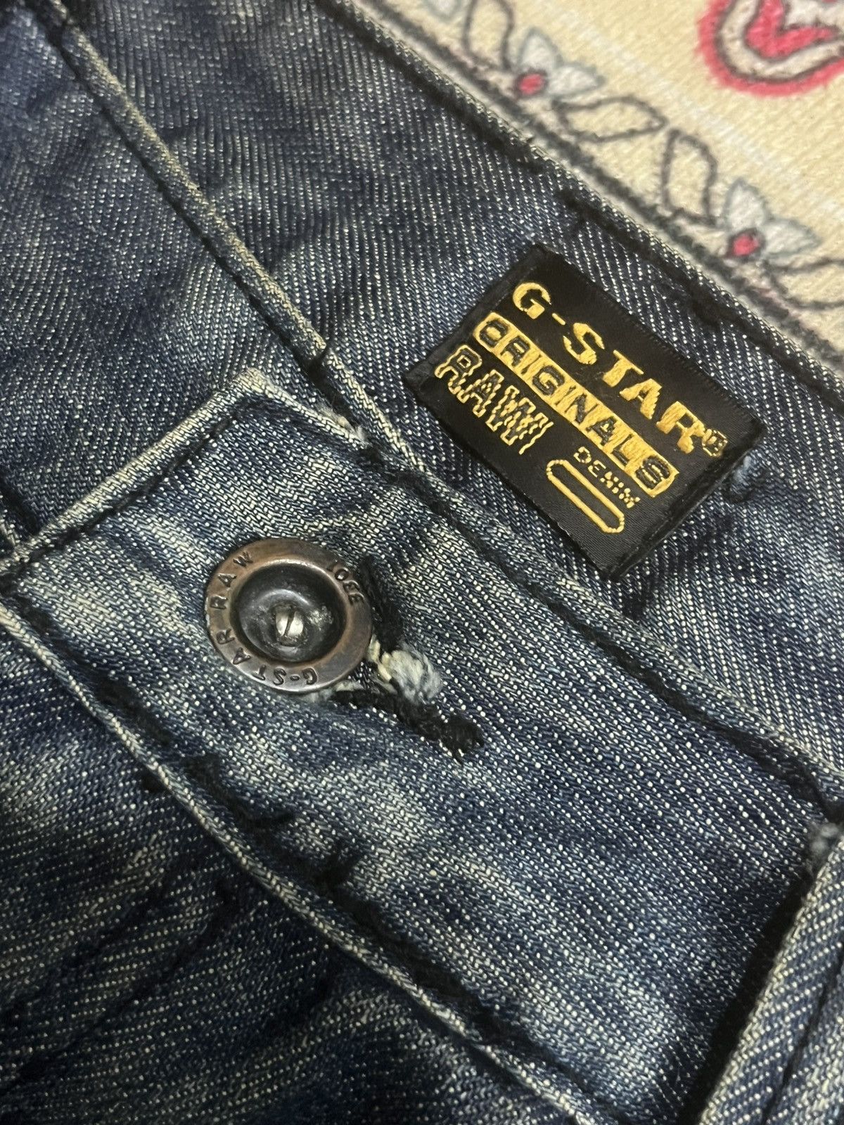 G-Star Vintage G Star Raw Rustic Heavy Whisker Fringe Loose Jeans Size US 33 - 5 Thumbnail