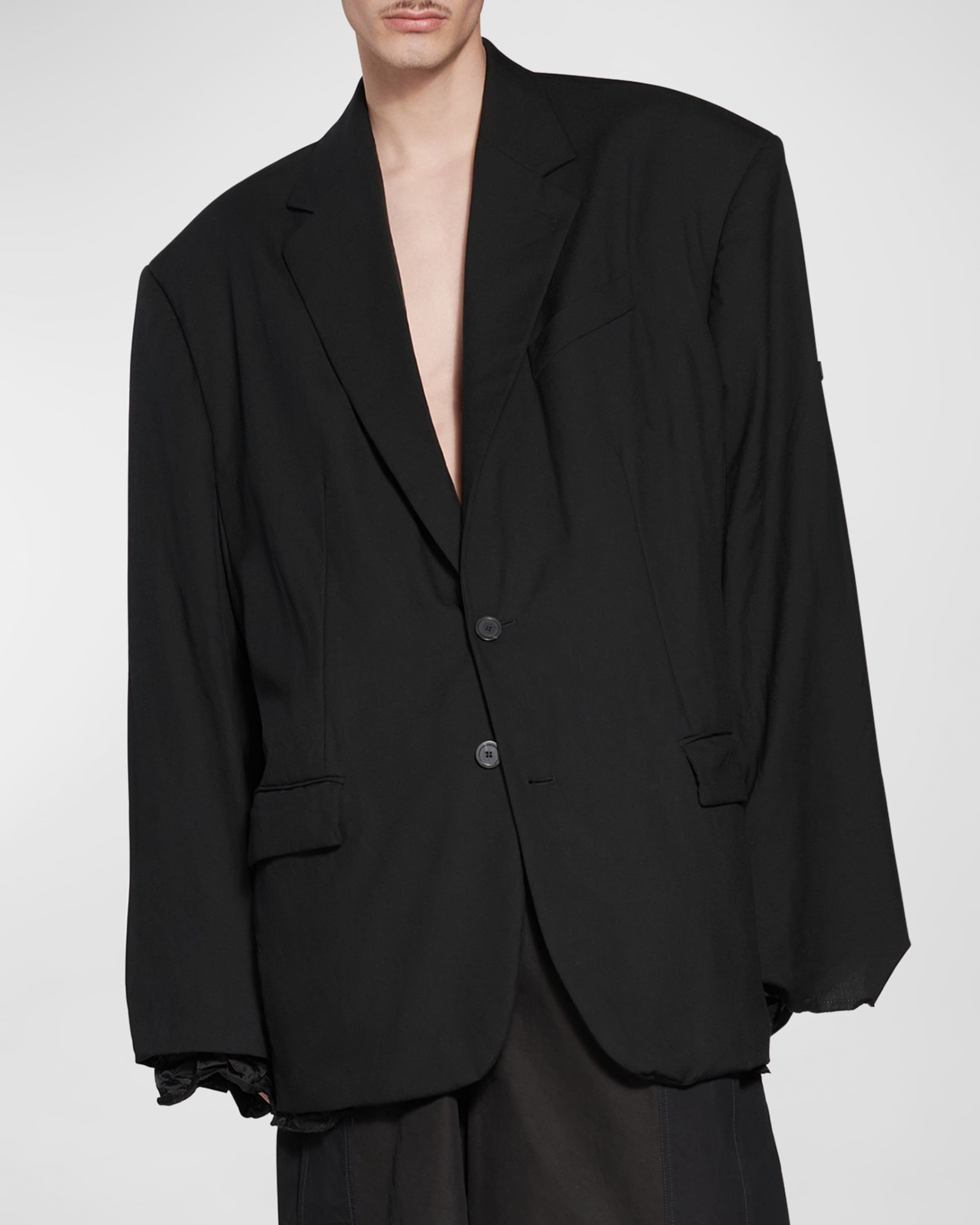 Balenciaga o1srvl11e0425 Skater Tailored Jacket in Black Size US XL / EU 56 / 4 - 2 Thumbnail