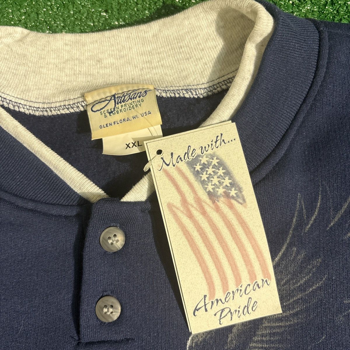 Vintage Vintage America All Over Print Navy Sweatshirt Size XXL Size US XXL / EU 58 / 5 - 5 Thumbnail