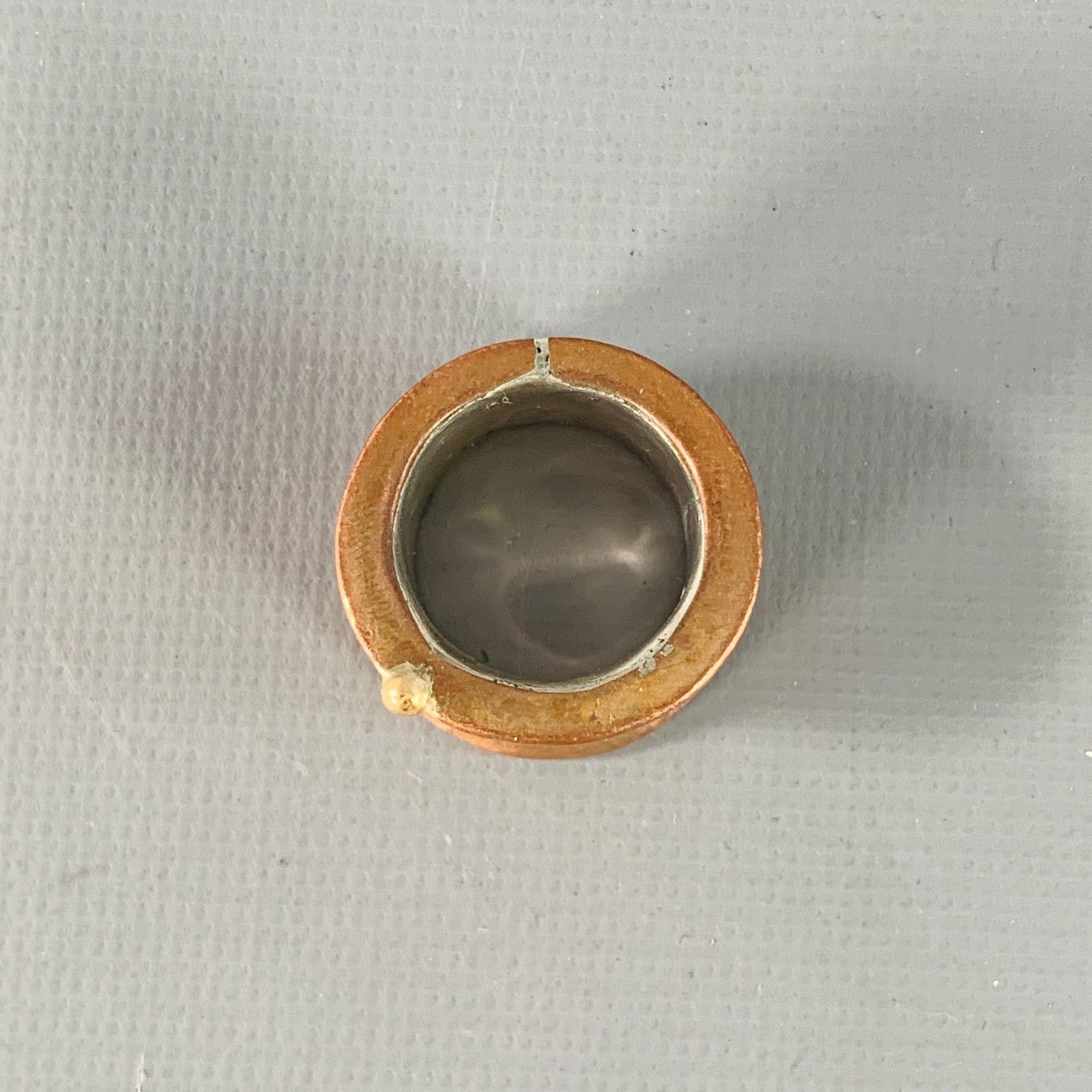 Other Ring Size 9 Copper Gold Hammered Sterling Silver Saddle Ring Size ONE SIZE - 2 Thumbnail