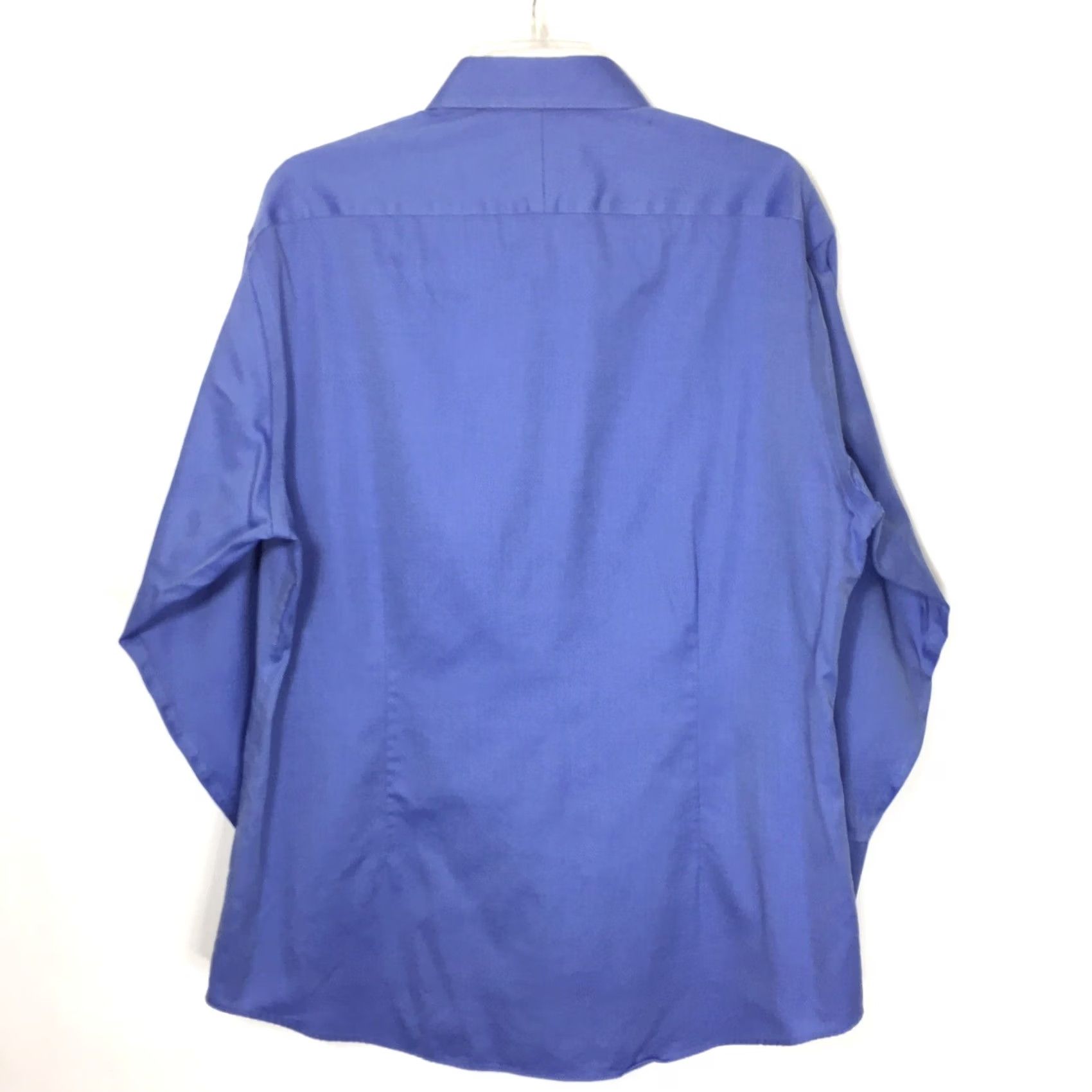 Vintage Black Brown 1826 Shirt Mens 16.5 Slim Blue Long Sleeve Button Up Non-Iron Shadowed Button-Up Style Size US XL / EU 56 / 4 - 6 Thumbnail