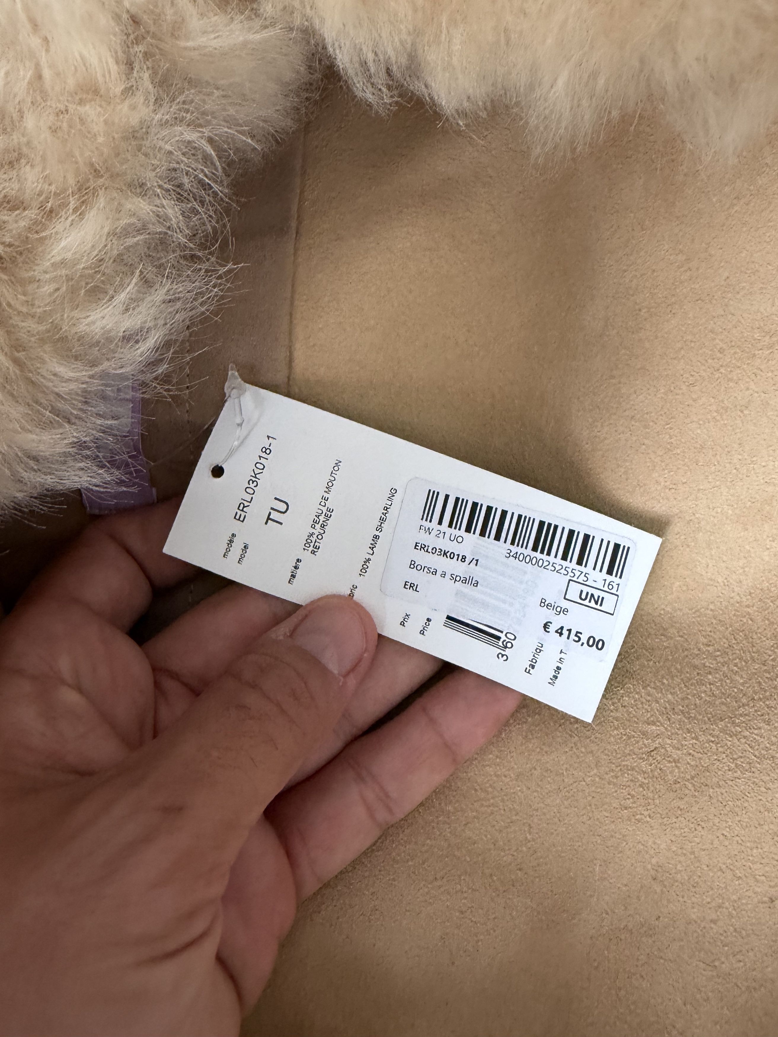 ERL ERL Shearling Sheepskin Bag FW21 BNWT Size ONE SIZE - 6 Thumbnail