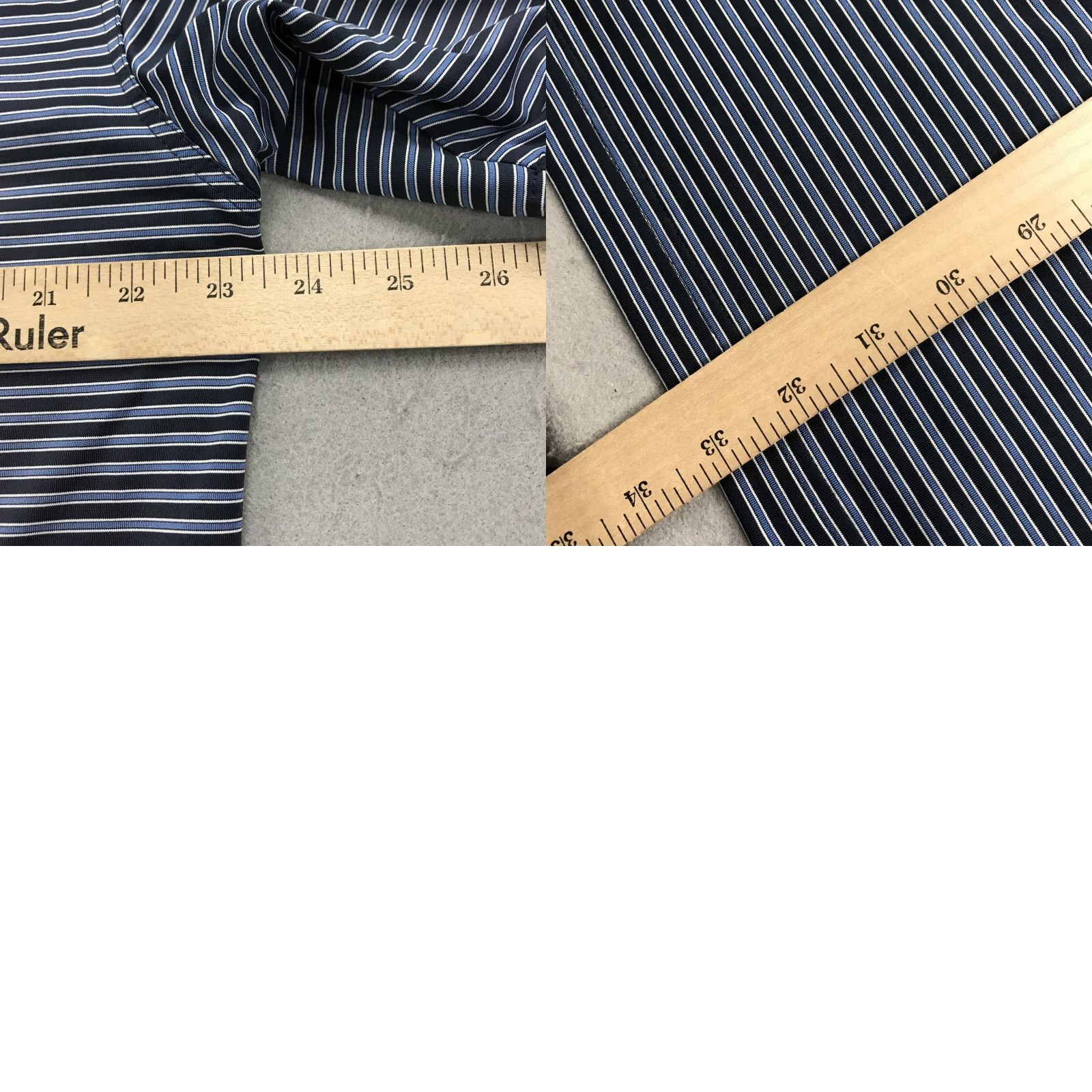 Vintage Dunning Polo Shirt Mens XL Blue Striped Golf Performance Stretch Size US XL / EU 56 / 4 - 8 Thumbnail