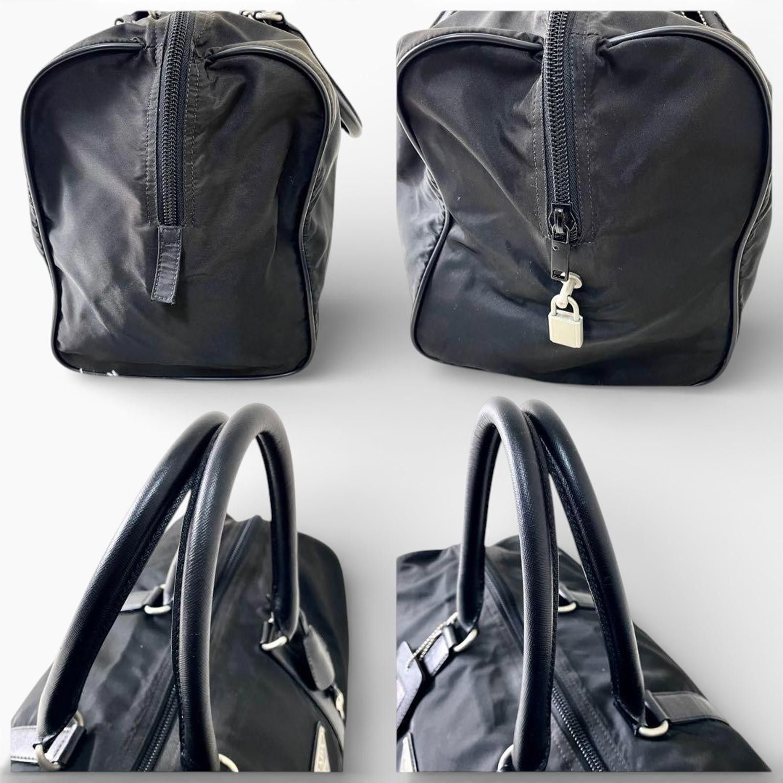 Prada Prada - Black Nylon Leather Travel Bag Size ONE SIZE - 4 Thumbnail