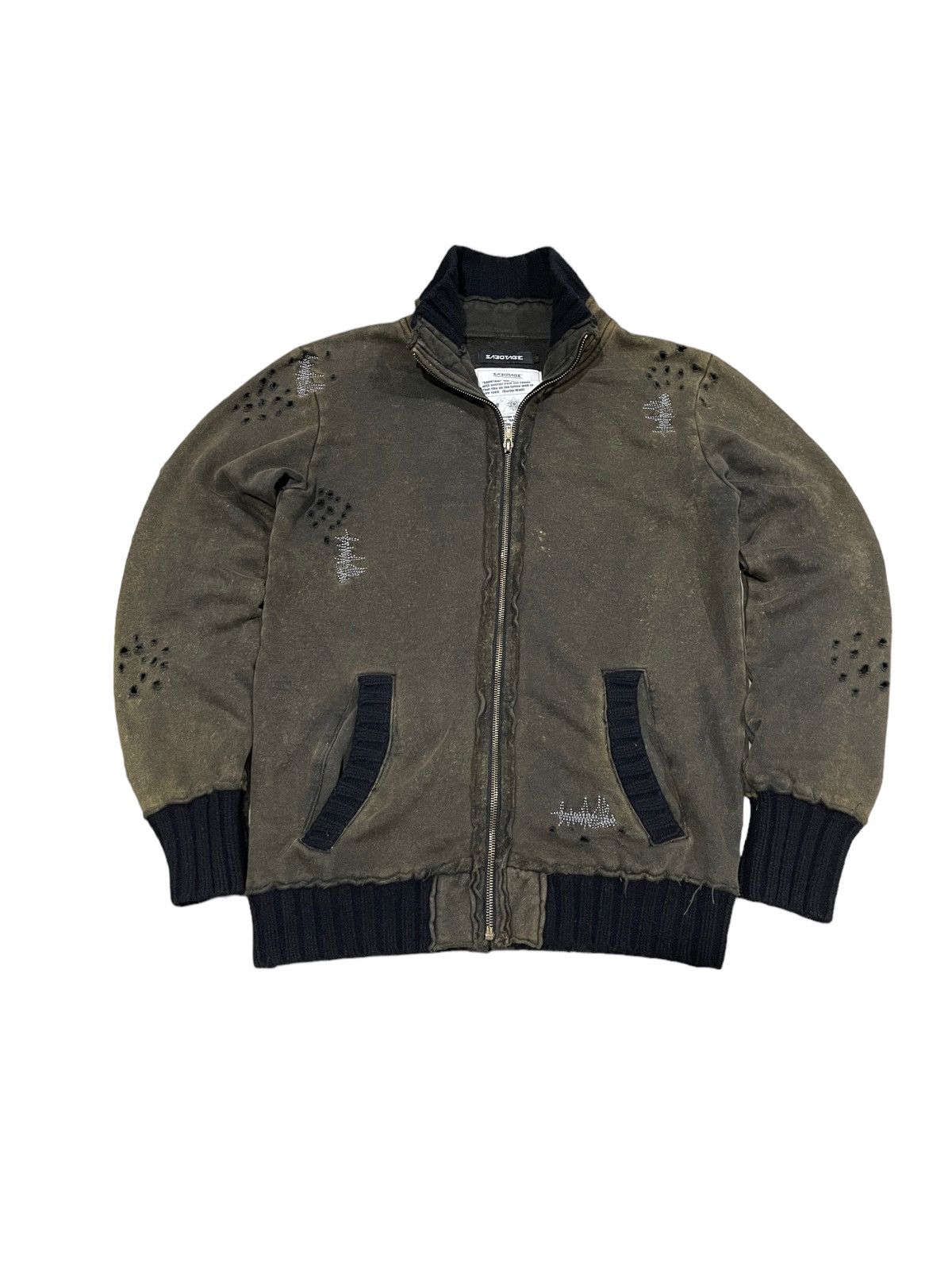 SBTG × Vintage Vintage Sabotage Thrashed Knitwear Zipper Jacket Size US S / EU 44-46 / 1 - 4 Thumbnail