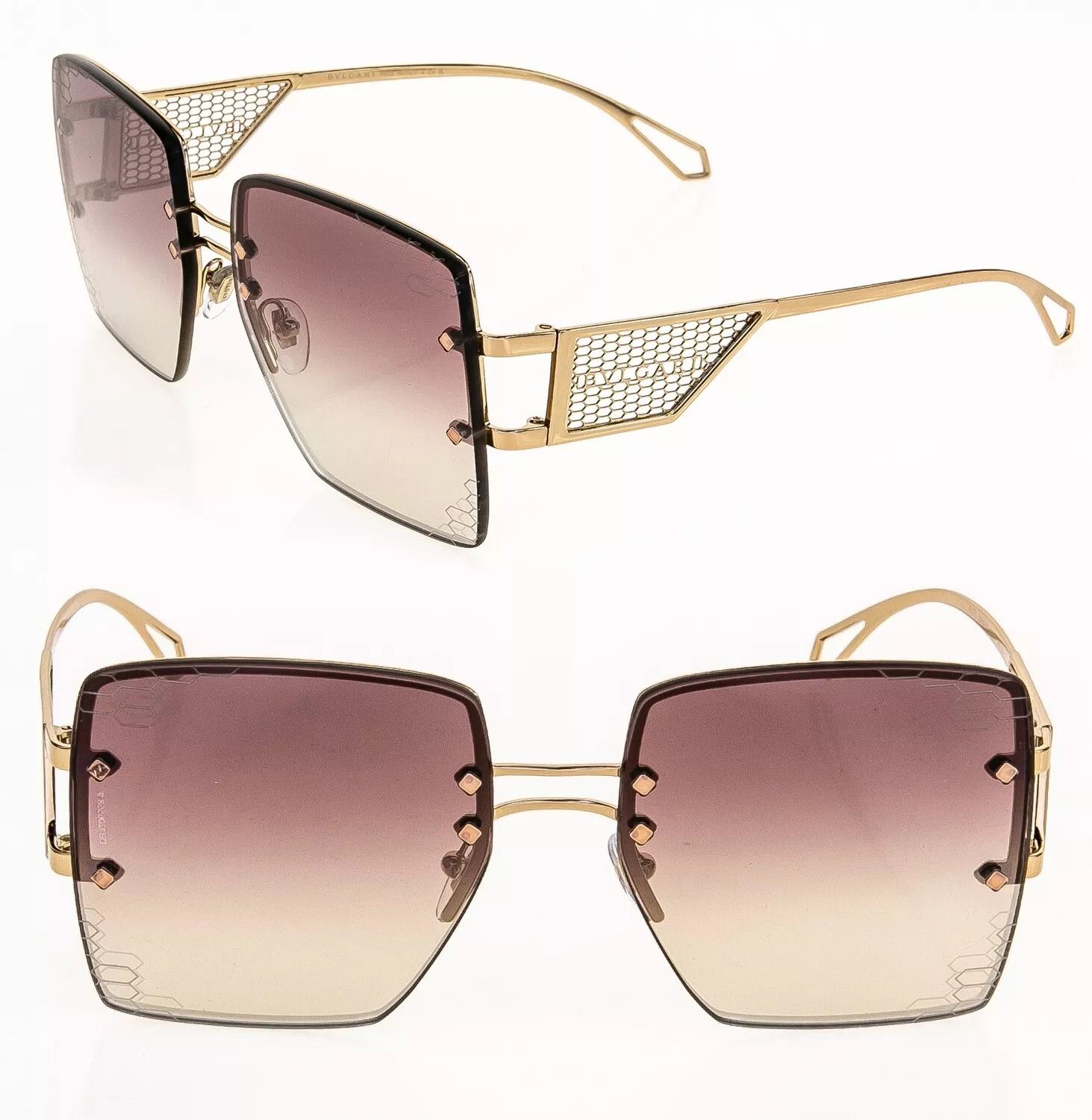 Bulgari Women\'s Burgundy and Gold Sunglasses Bvlgari BV50021I 069 Eyeglasses Women main image 2