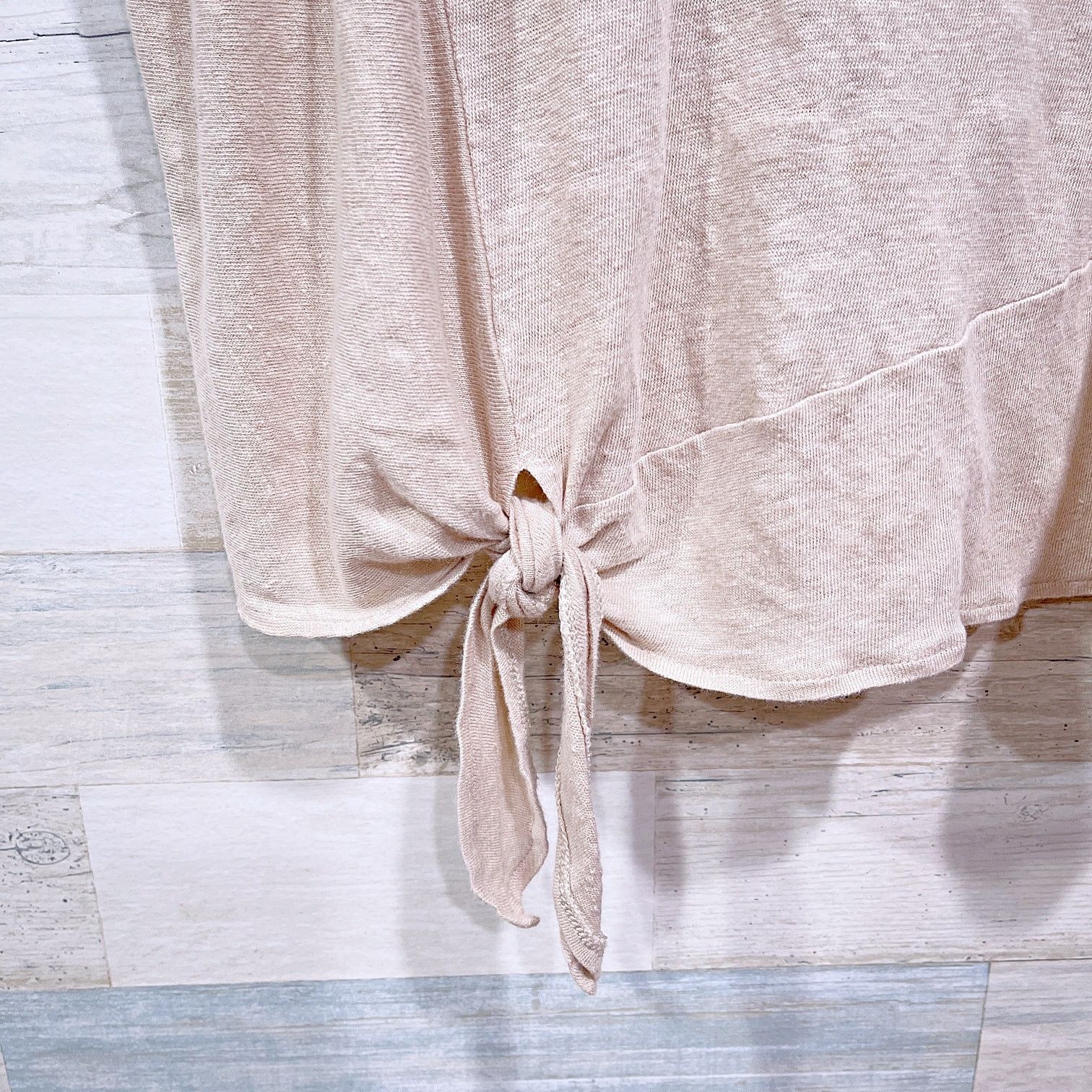 Other J Jill Love Linen Tie Hem Tee Beige Womens Large Size L / US 10 / IT 46 - 3 Thumbnail