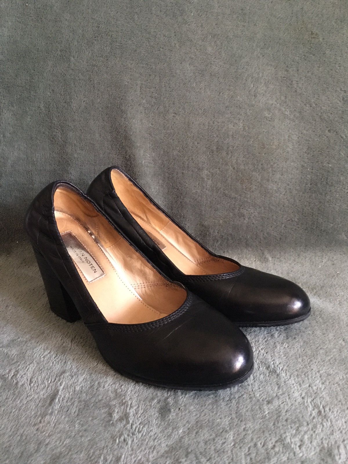 Dries Van Noten Dries Van Noten Black Leather Heels Size 37.5 Pump Heels Size US 7.5 / IT 37.5 - 3 Thumbnail