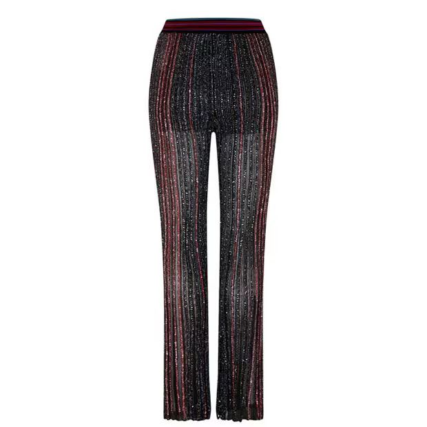 Missoni o1g2r1mq1124 Sequined Flare Trouser in Dark Multicolor Size 27" / US 4 / IT 40 - 2 Thumbnail