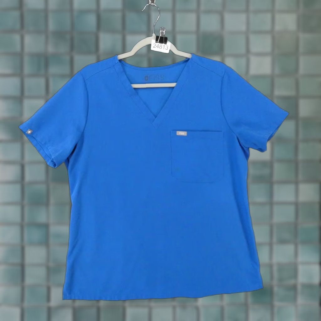 Vintage FIGS Scrub Technical Collection Top Womens Large Short Sleeve Blue Size L / US 10 / IT 46 - 1 Thumbnail