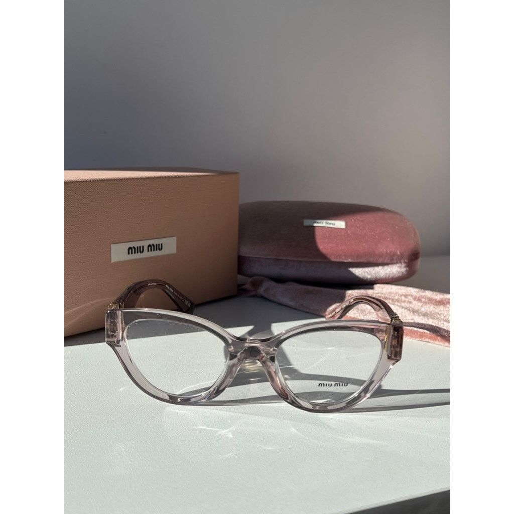 NEW Miu Miu MU01VV Oversized Cat Eye Mauve Eyeglasses Frames