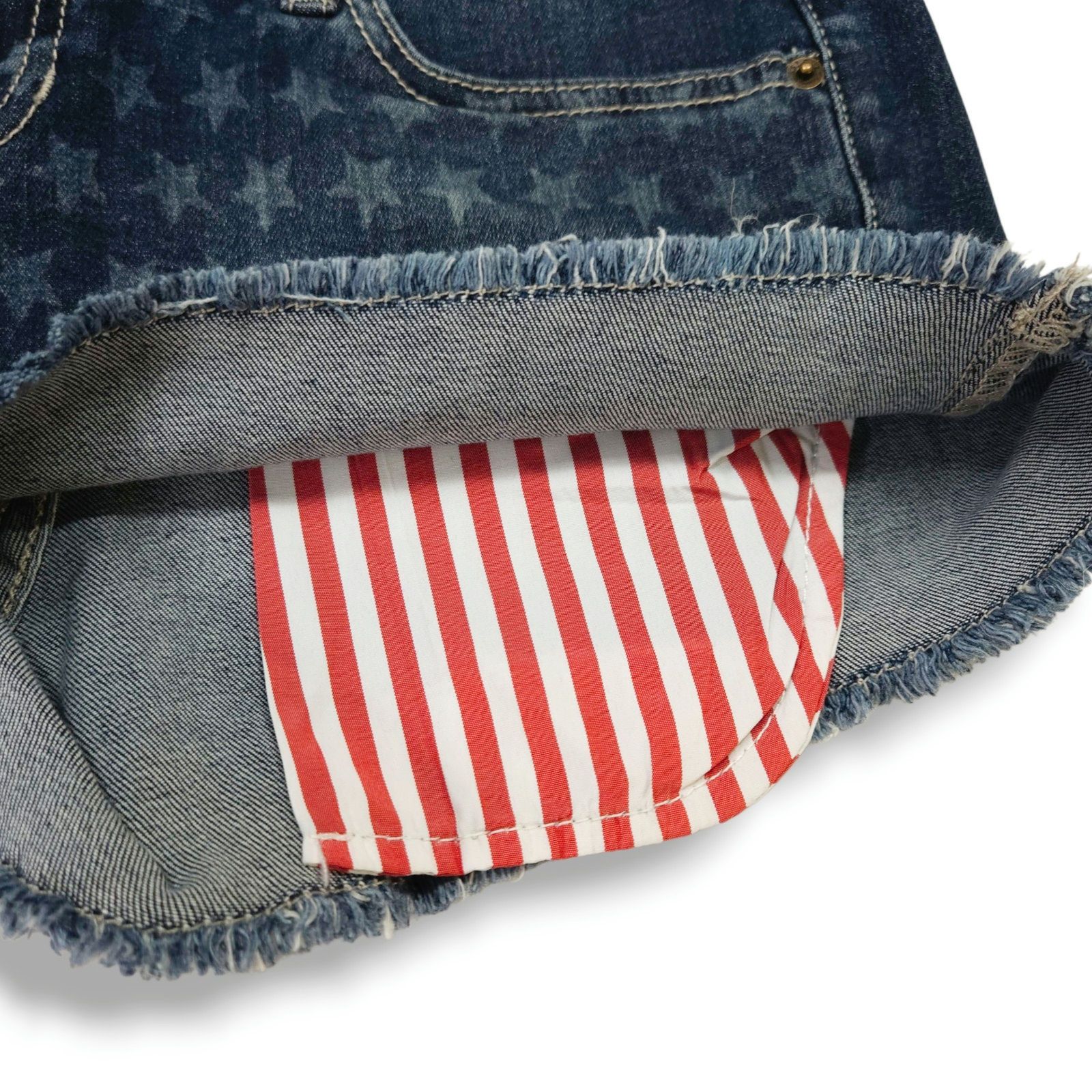 Guess Guess Star Print Cutoff Denim Shorts Raw Hem Blue 27 NWOT Size 27" / US 4 / IT 40 - 5 Thumbnail
