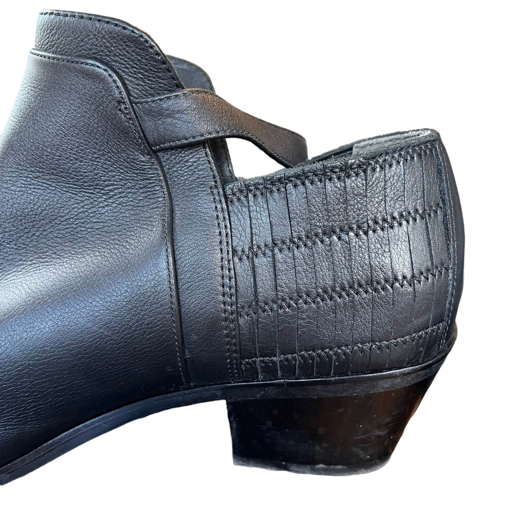 Other Via Spiga Soft Leather Black Ankle Block Chunky Heel Boots 1 Size US 10 / IT 40 - 9 Thumbnail