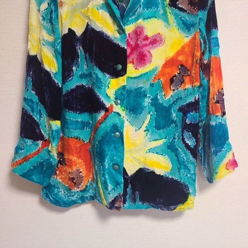 Issey Miyake Issey Miyake Blue silk blended floral cardigan Size M / US 6-8 / IT 42-44 - 6 Thumbnail
