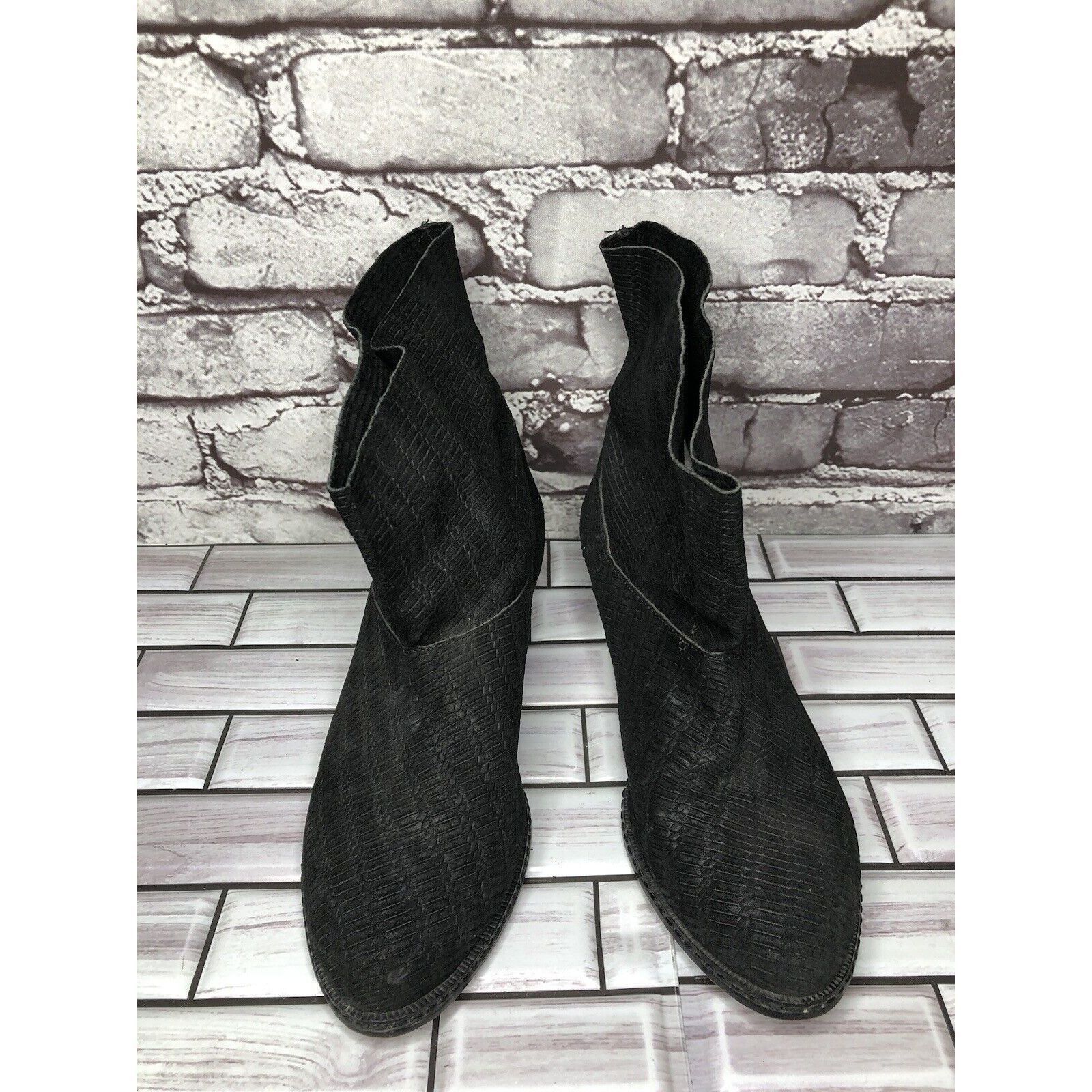 Joe's Joe's Black Suede Leather Western Casual Pull On Heel Boots Size US 7 / IT 37 - 2 Thumbnail