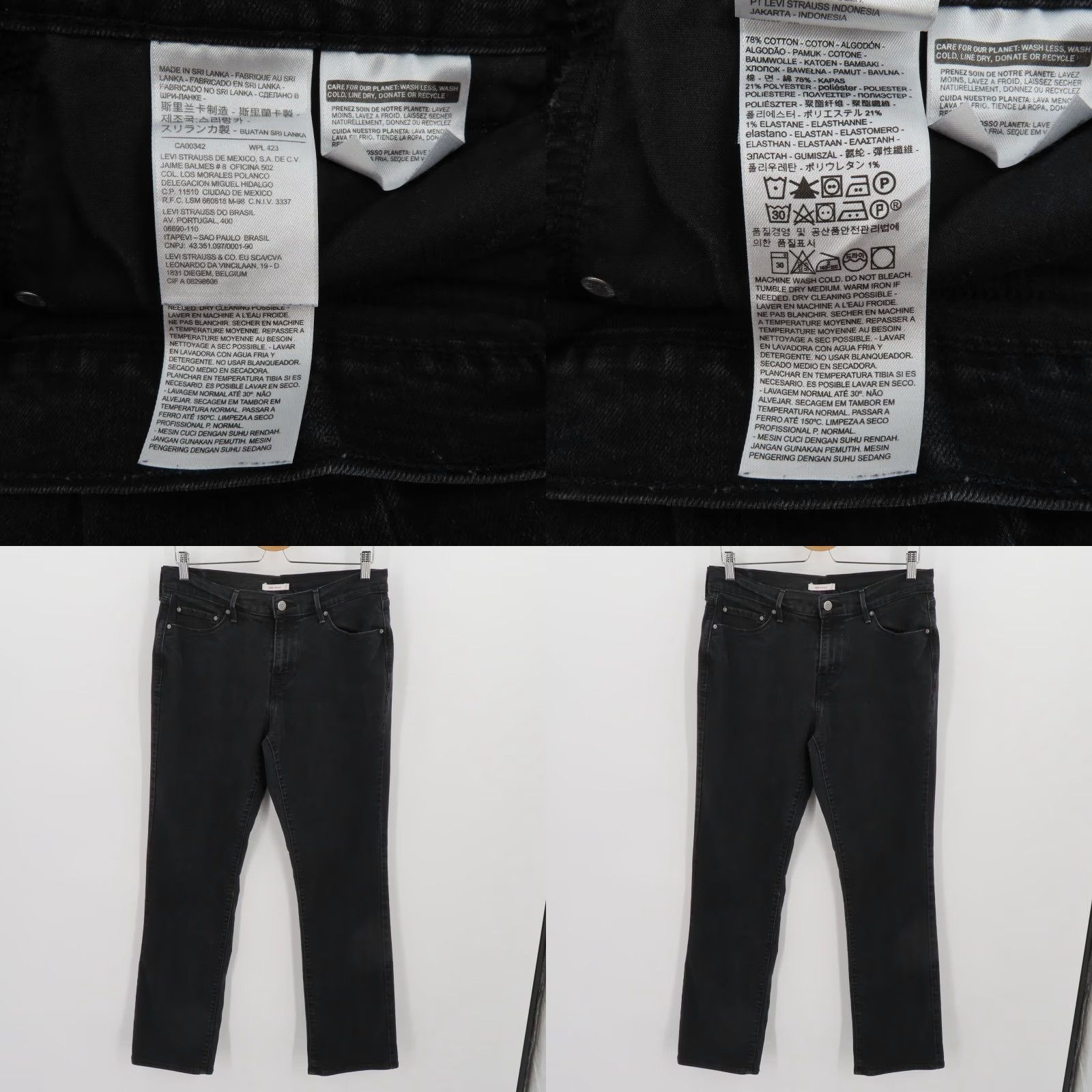 Levi's Levi's 505 Straight Jeans Women Black Denim Cotton Blend Pockets W31 L32 Regular Button Zip 5-Pocket Design Vintage No Size 24" / US 00 / IT 34 - 8 Thumbnail