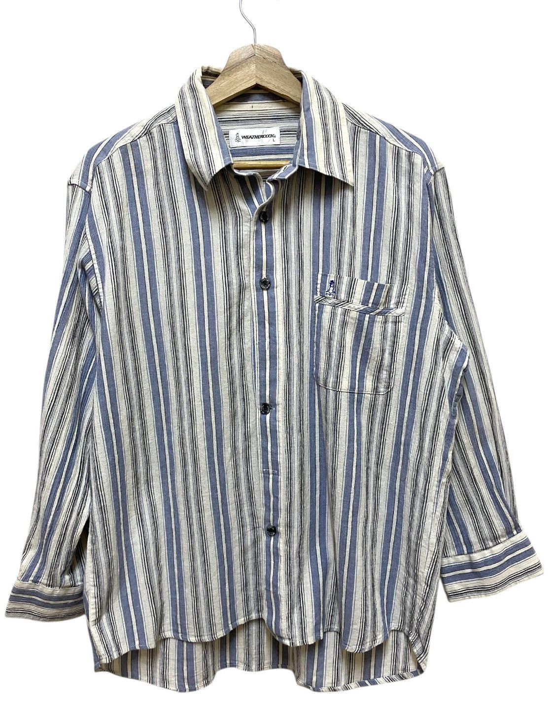 If Six Was Nine × The Unbranded Brand Weathercock Stripes Shirt Button Up Size L / US 10 / IT 46 - 1 Thumbnail