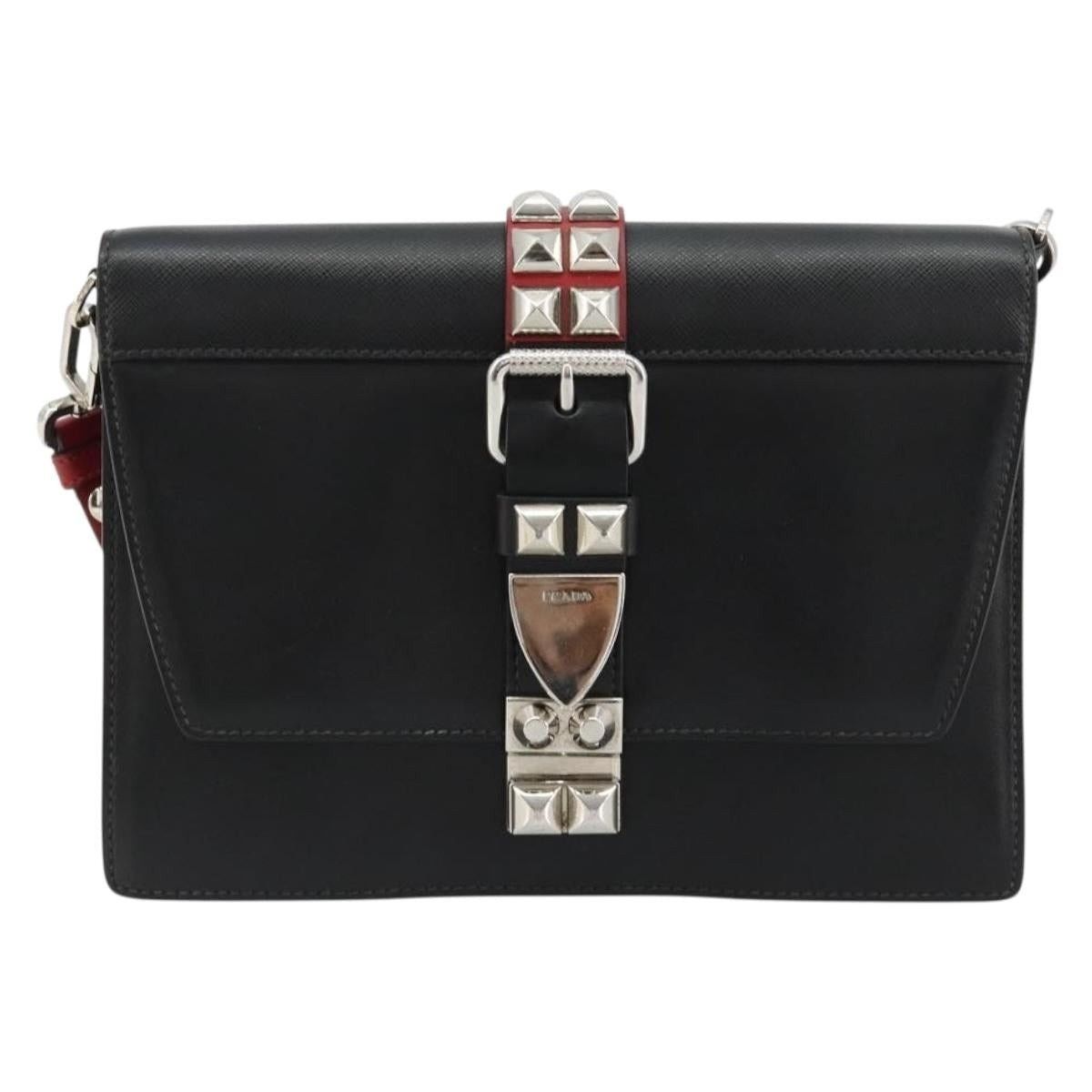Prada Prada Leather Electra Studs Shoulder Bag Black Size ONE SIZE - 1 Thumbnail
