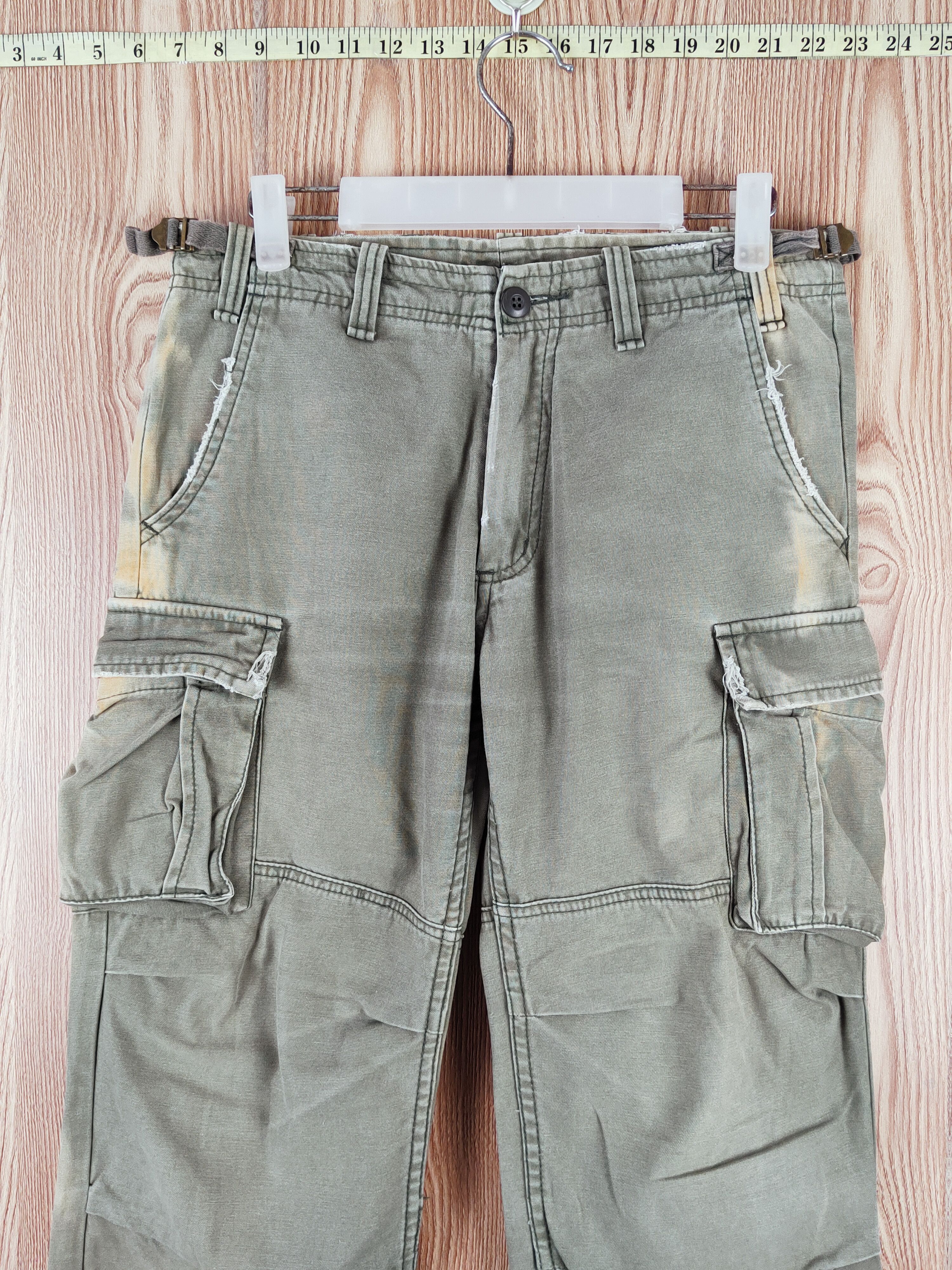 Faded Glory Jungle Storm Green Faded Multipocket Cargo Pants #W013 Size US 30 / EU 46 - 2 Thumbnail