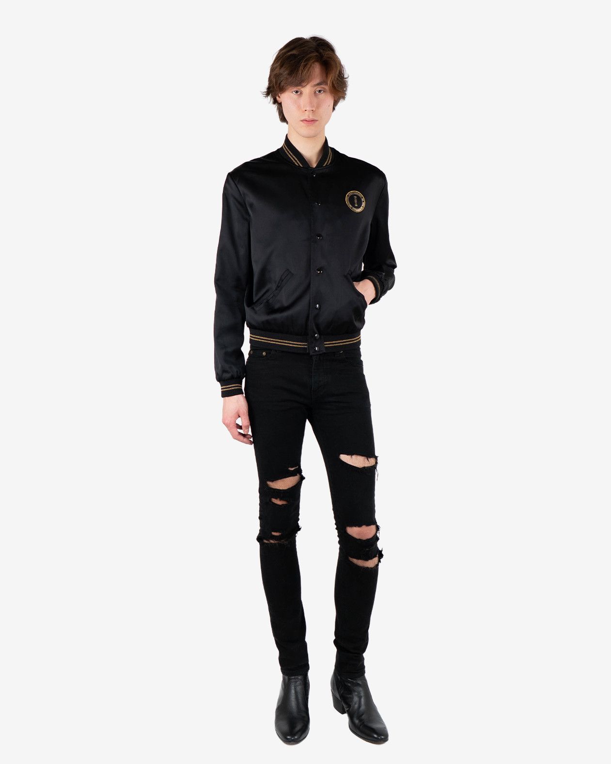 Saint Laurent Paris Palladium Souvenir Teddy Jacket (FW16) Size US M / EU 48-50 / 2 - 11 Thumbnail