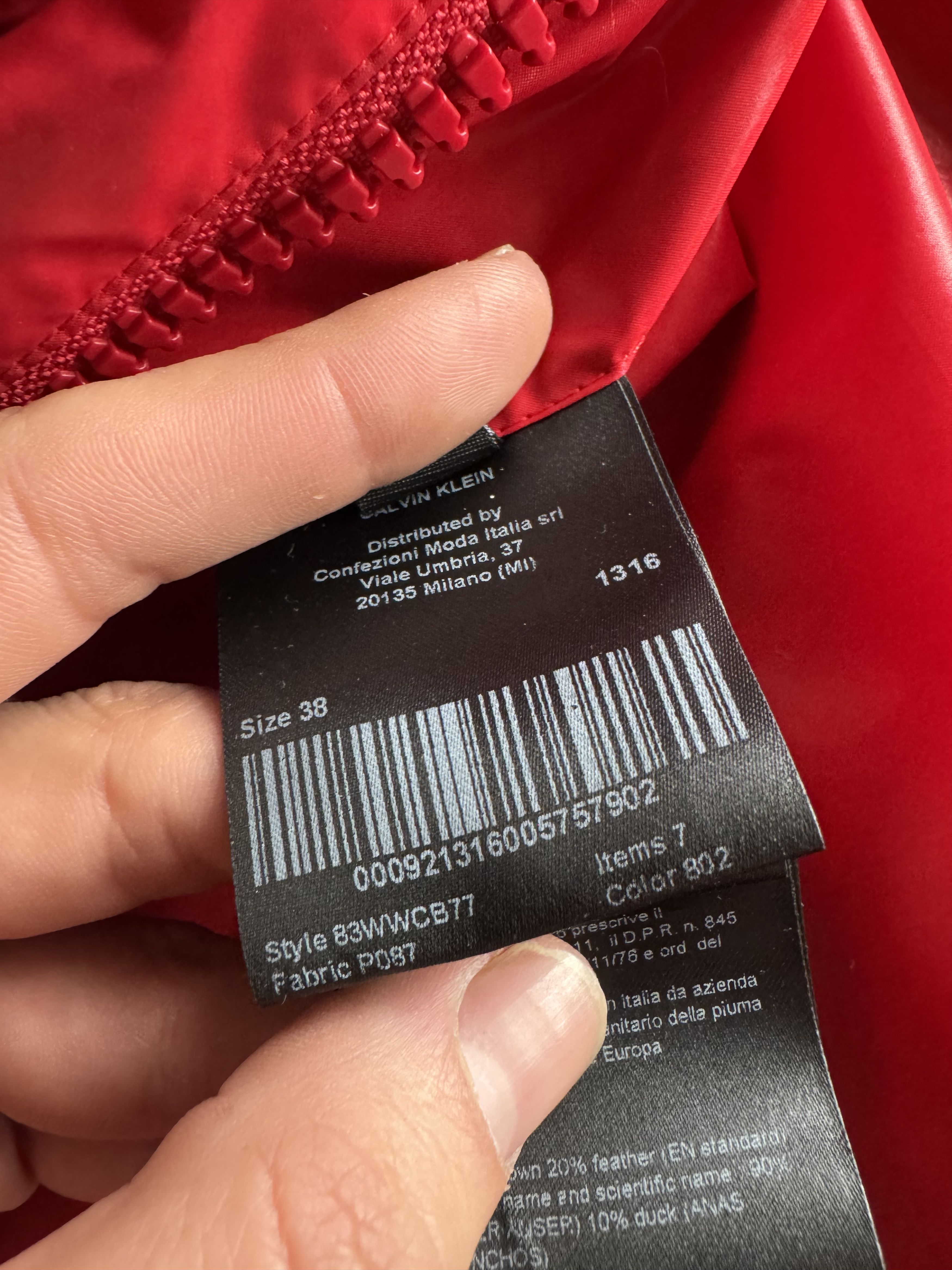 Calvin Klein 205W39NYC Red Oversized Puffer Jacket Size US XL / EU 56 / 4 - 20 Thumbnail