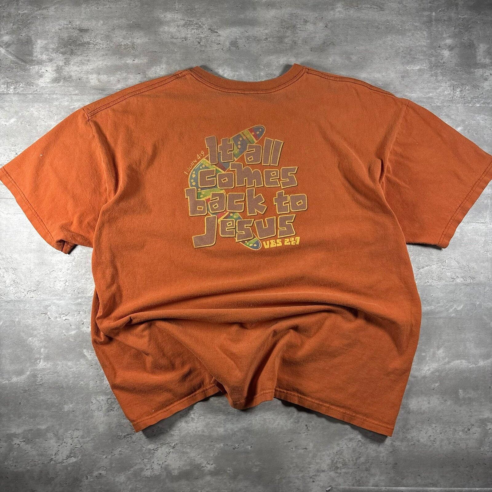 Tultex Vintage “all comes back to Jesus” tee Size US XL / EU 56 / 4 - 1 Thumbnail