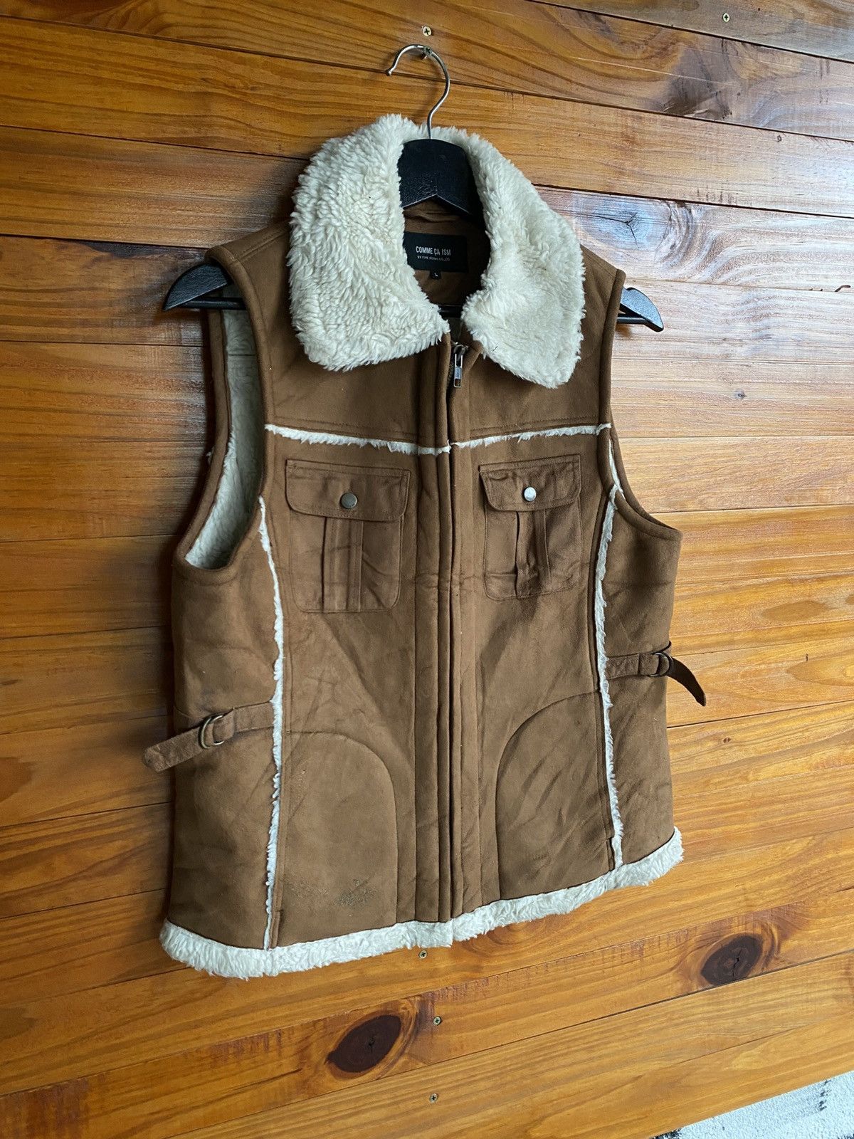 Comme Ca Ism Comme Ca Ism Faux Shearling Vest – Brown Sherpa Lined Size US M / EU 48-50 / 2 - 5 Thumbnail