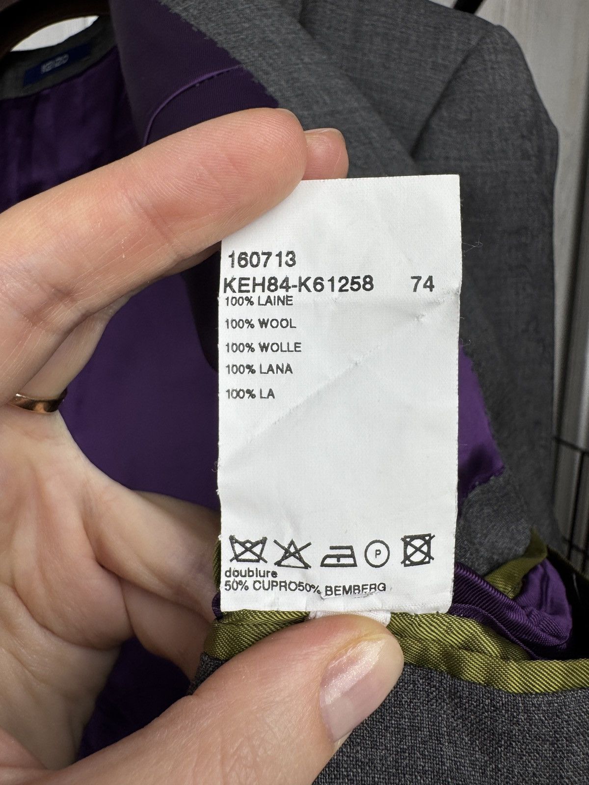 Kenzo Kenzo Baroque Motif Print Gray Wool Blazer size 54 Size 44R - 13 Thumbnail