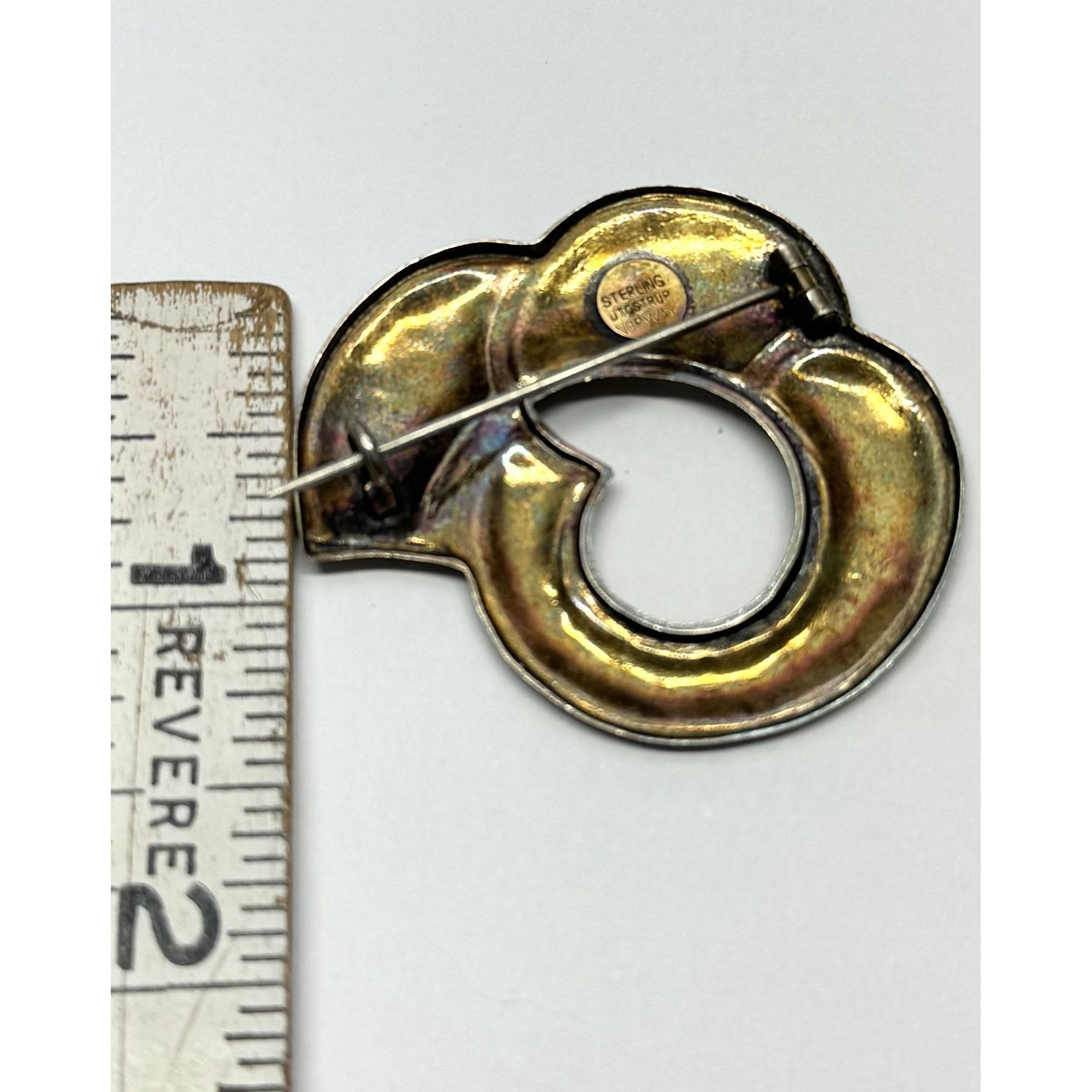 Vintage J Tostrup of Oslo Norway Mid Century Sterling Silver Enamel Size ONE SIZE - 5 Thumbnail